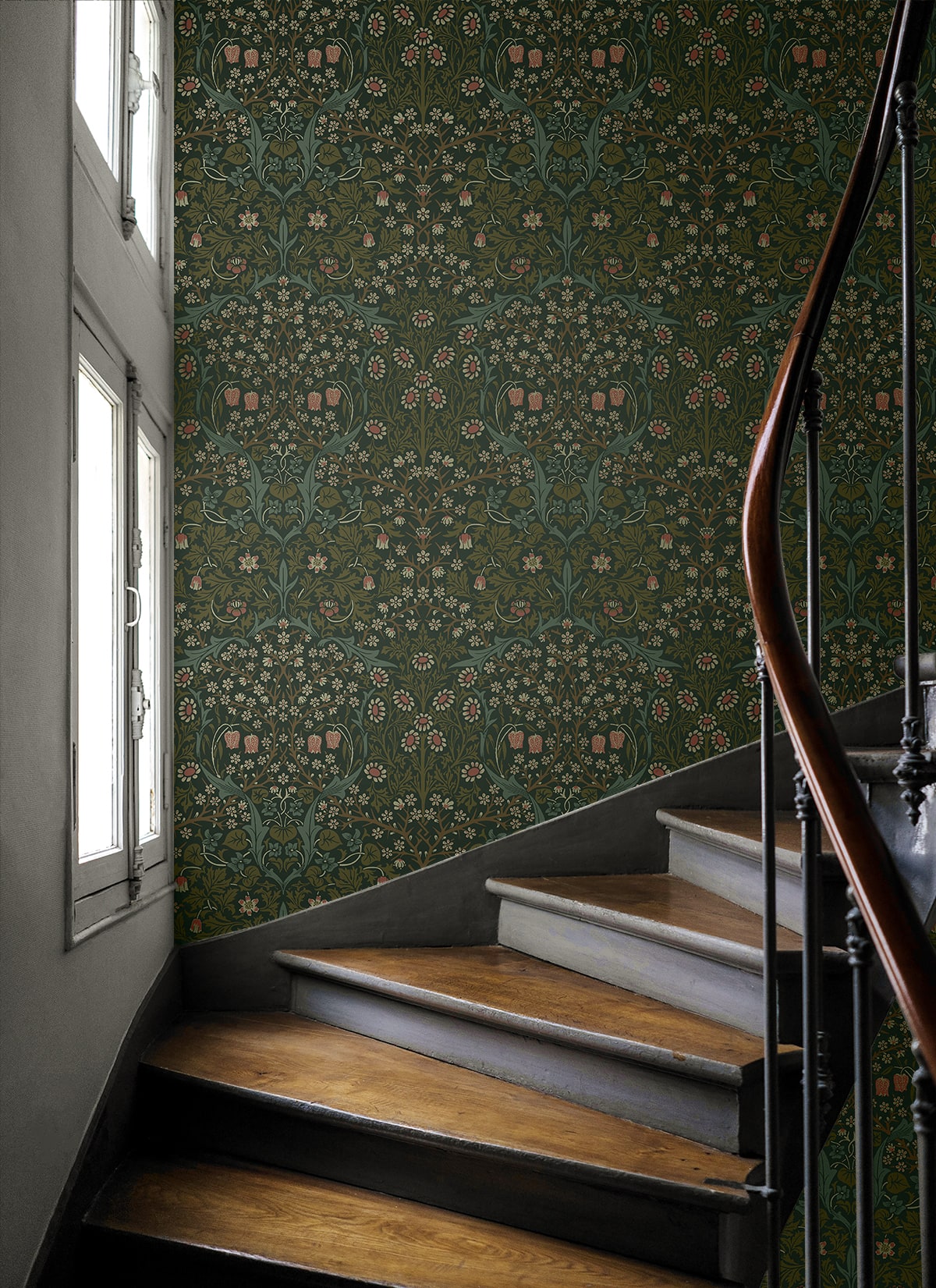 Victorian Garden Floral Premium Peel and Stick Removable Wallpaper