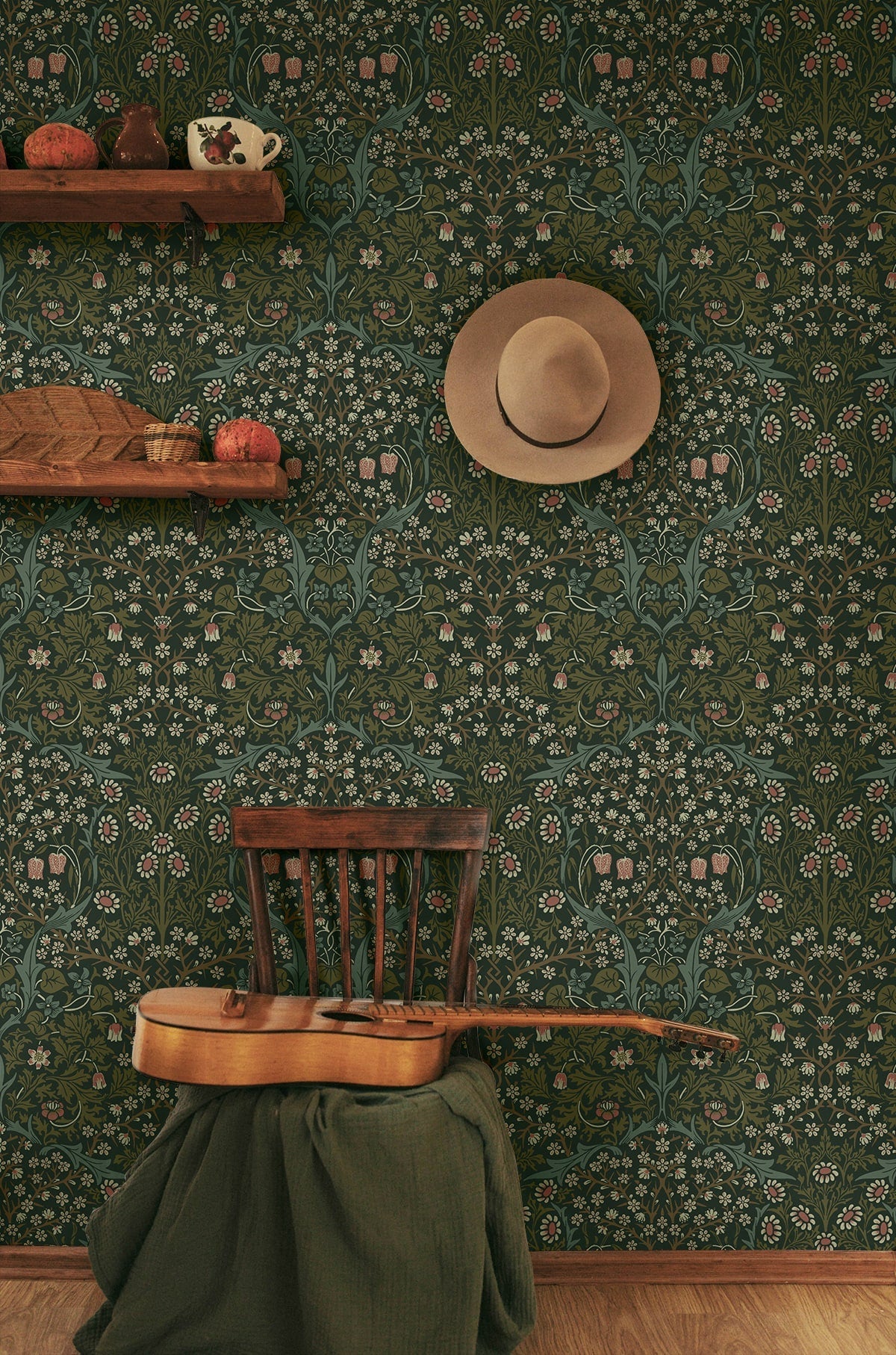 Victorian Garden Floral Premium Peel and Stick Removable Wallpaper
