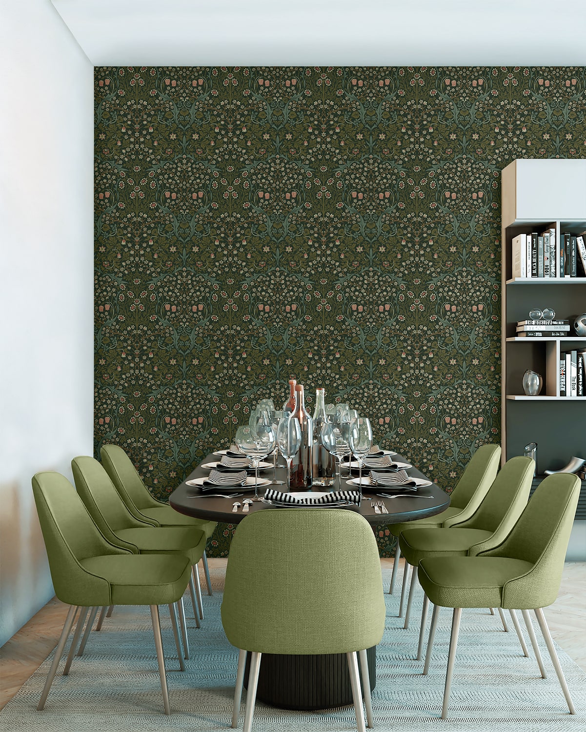 Victorian Garden Floral Premium Peel and Stick Removable Wallpaper