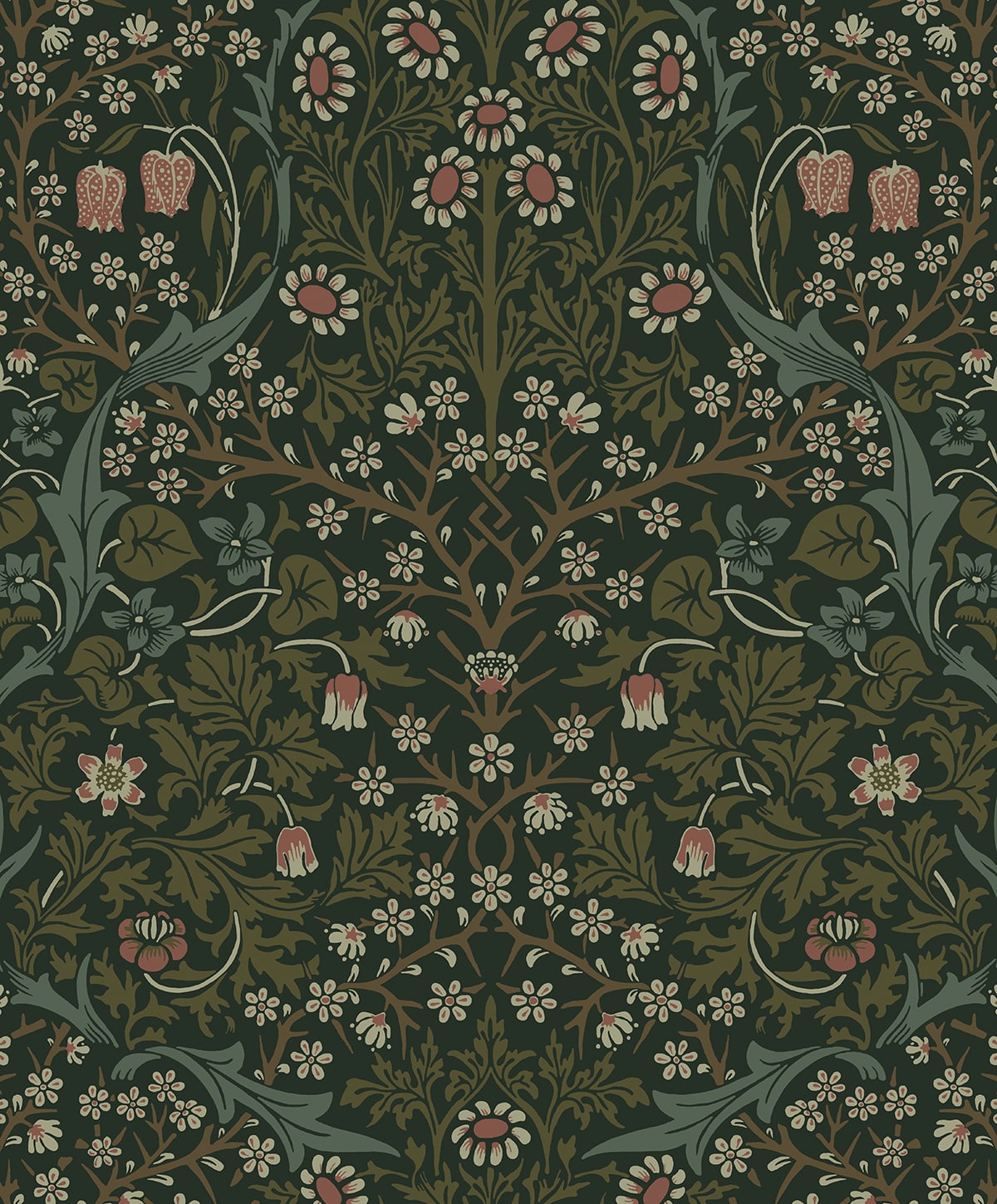 Victorian Garden Floral Premium Peel and Stick Removable Wallpaper