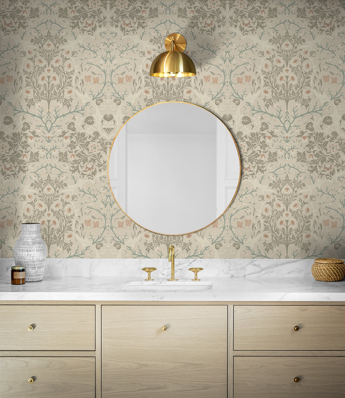 Victorian Garden Floral Premium Peel and Stick Removable Wallpaper