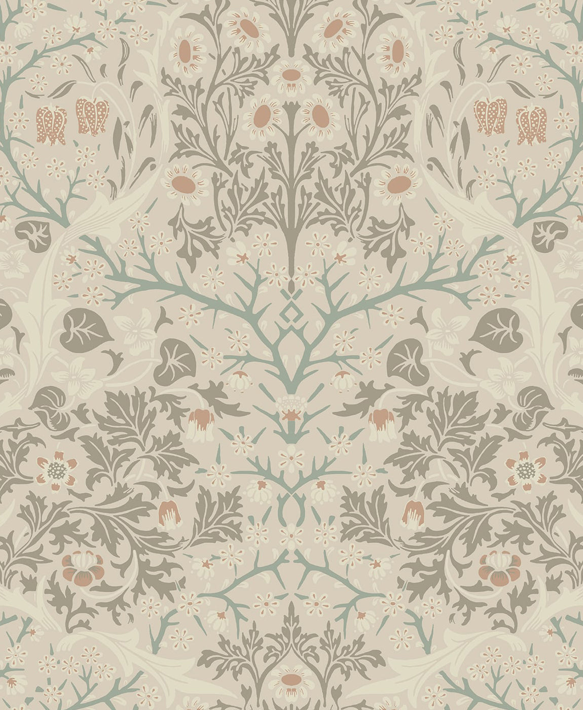 Victorian Garden Floral Premium Peel and Stick Removable Wallpaper