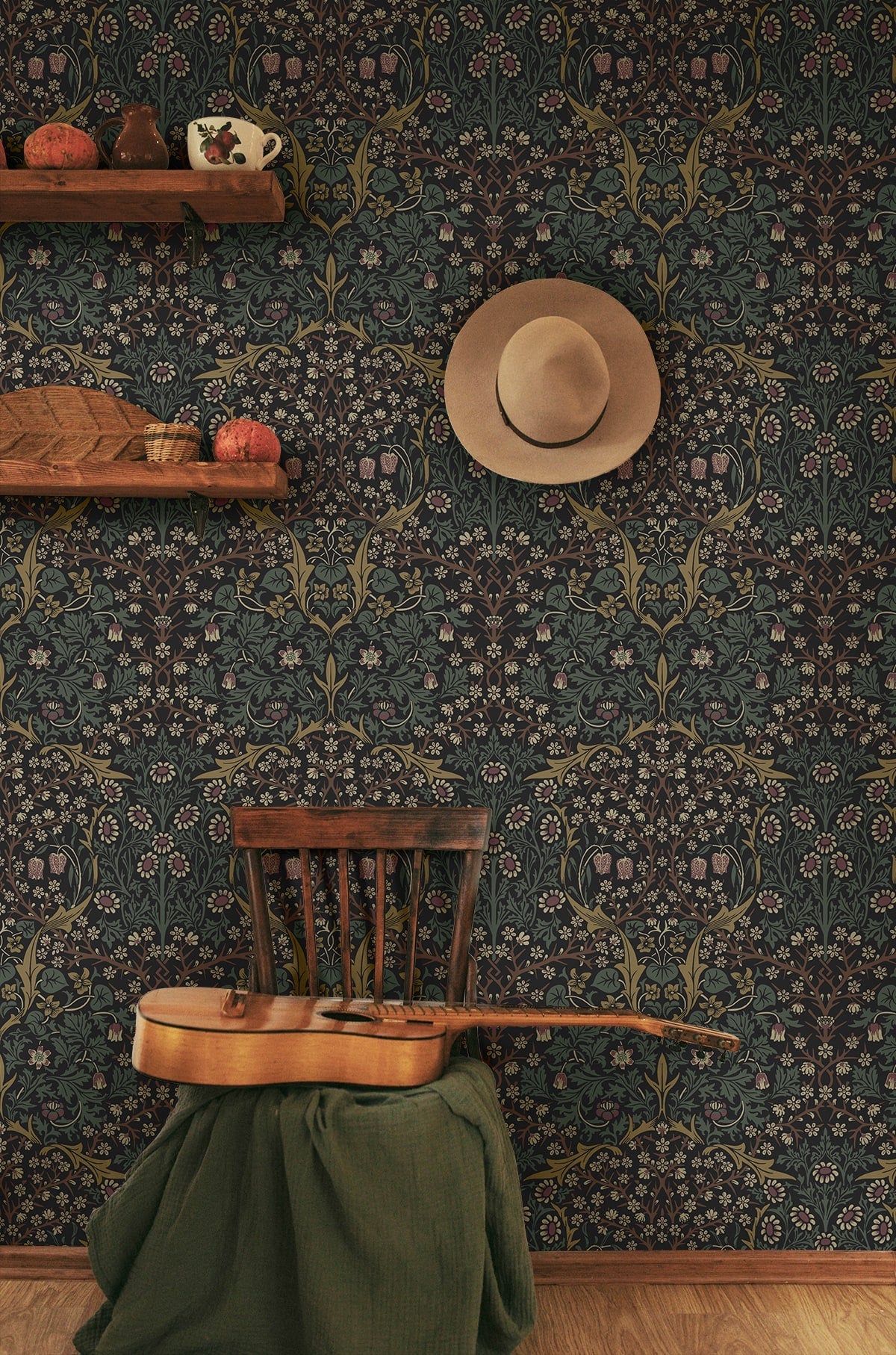 Victorian Garden Floral Premium Peel and Stick Removable Wallpaper