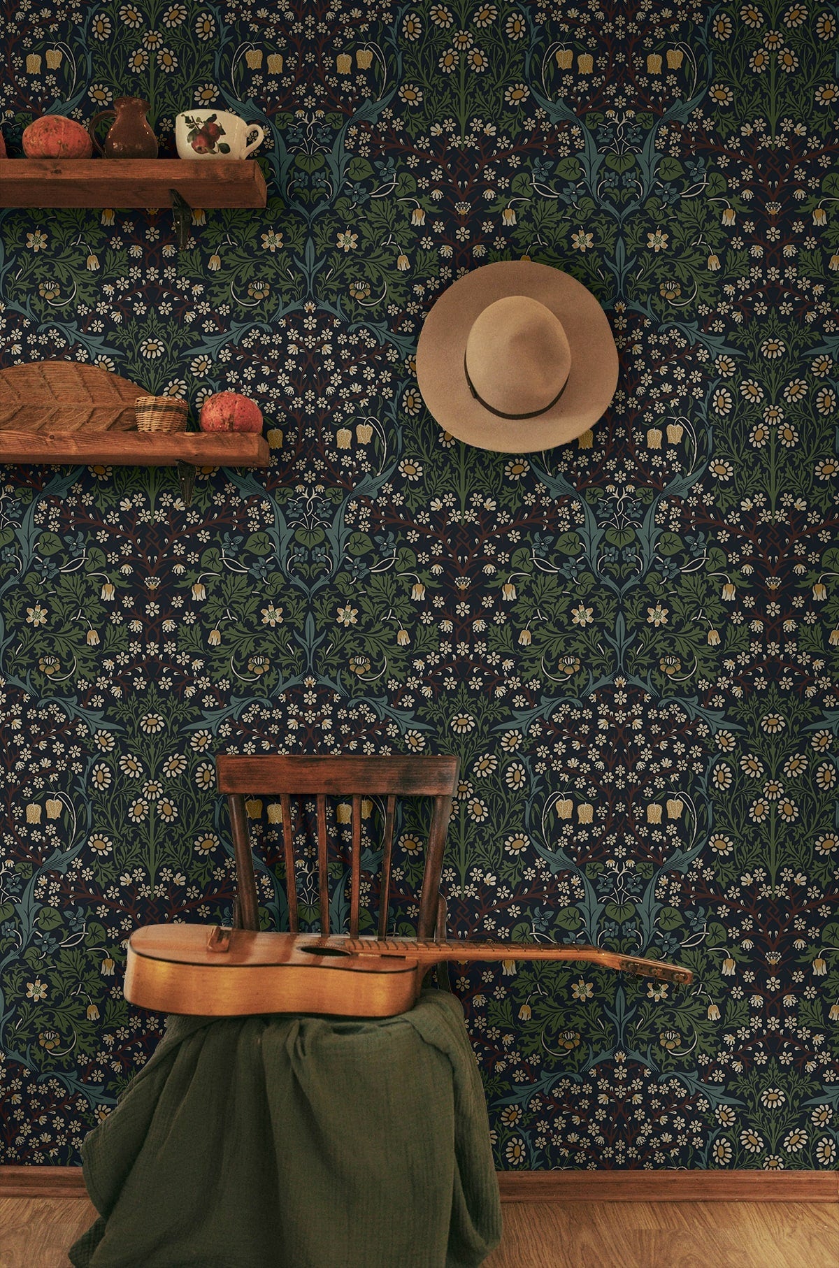 Victorian Garden Floral Premium Peel and Stick Removable Wallpaper