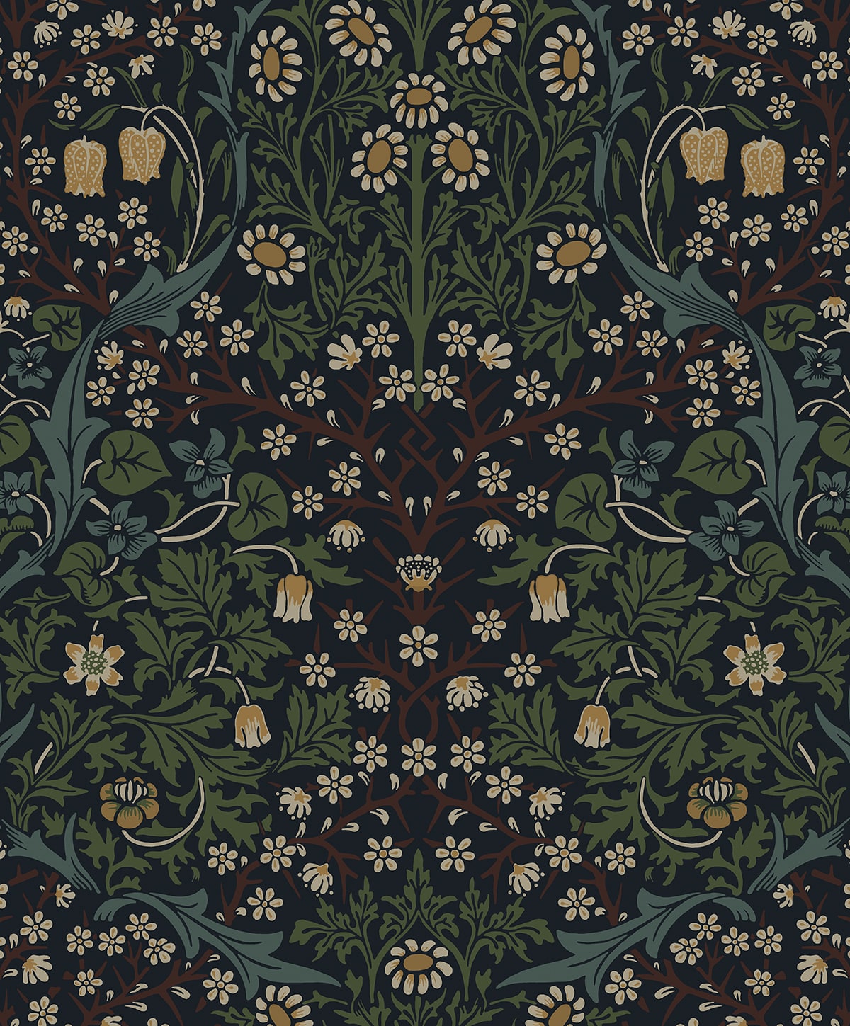 Victorian Garden Floral Premium Peel and Stick Removable Wallpaper