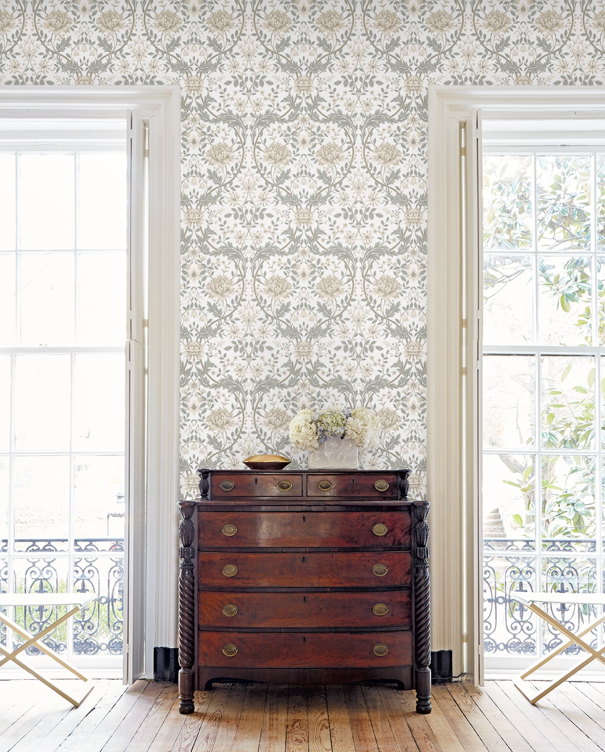 Honeysuckle Trail Floral Premium Peel and Stick Removable Wallpaper