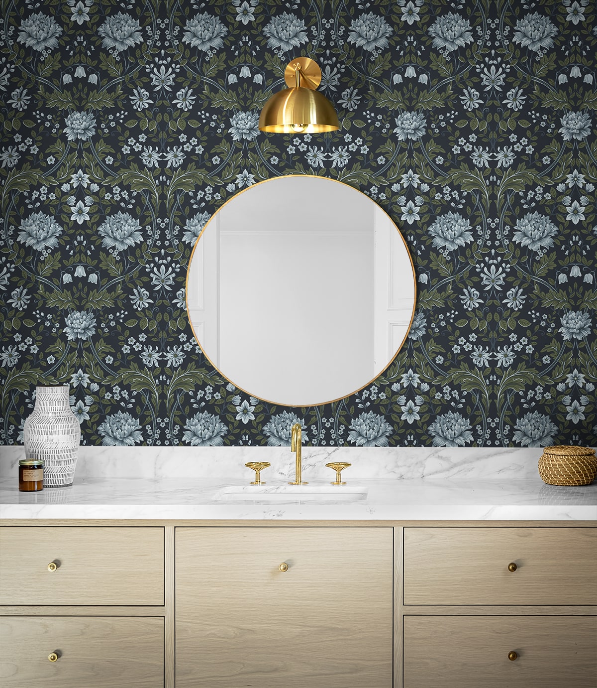 Honeysuckle Trail Floral Premium Peel and Stick Removable Wallpaper