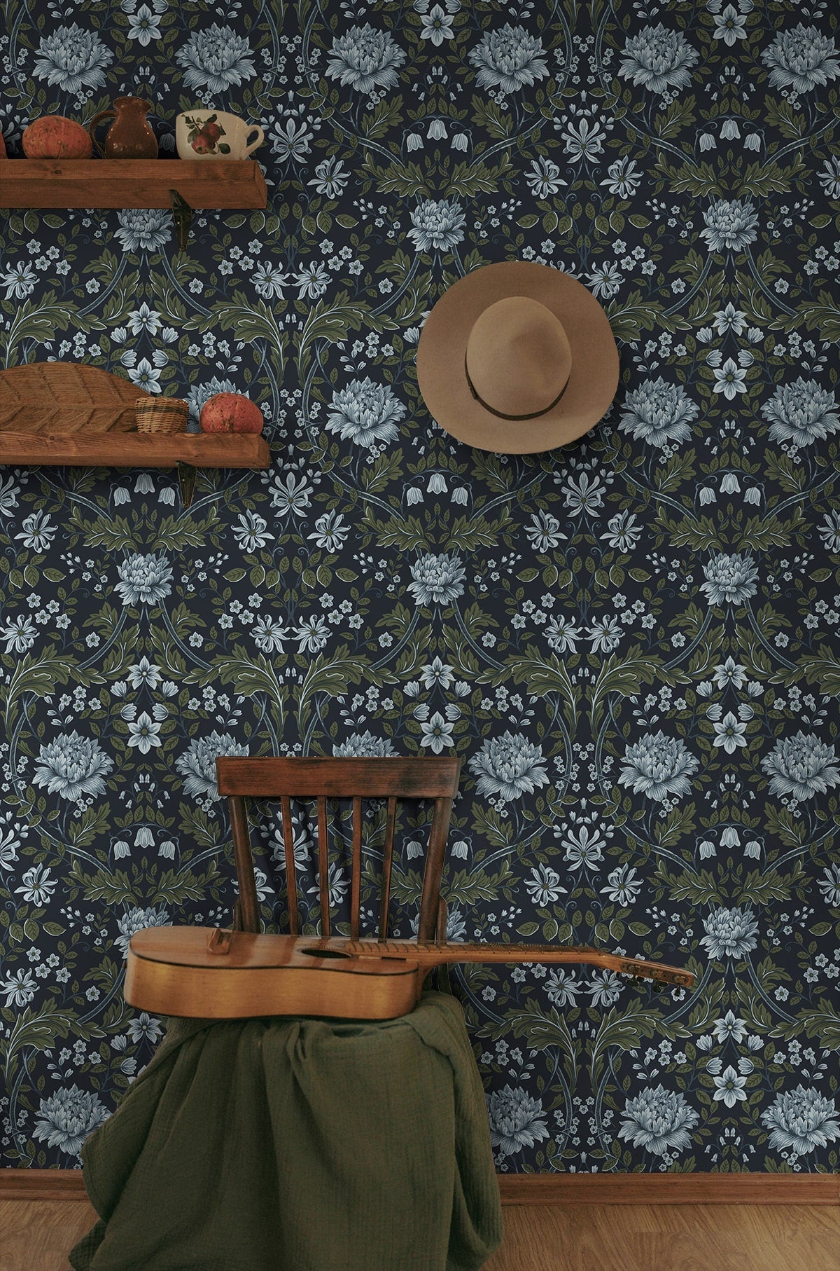 Honeysuckle Trail Floral Premium Peel and Stick Removable Wallpaper