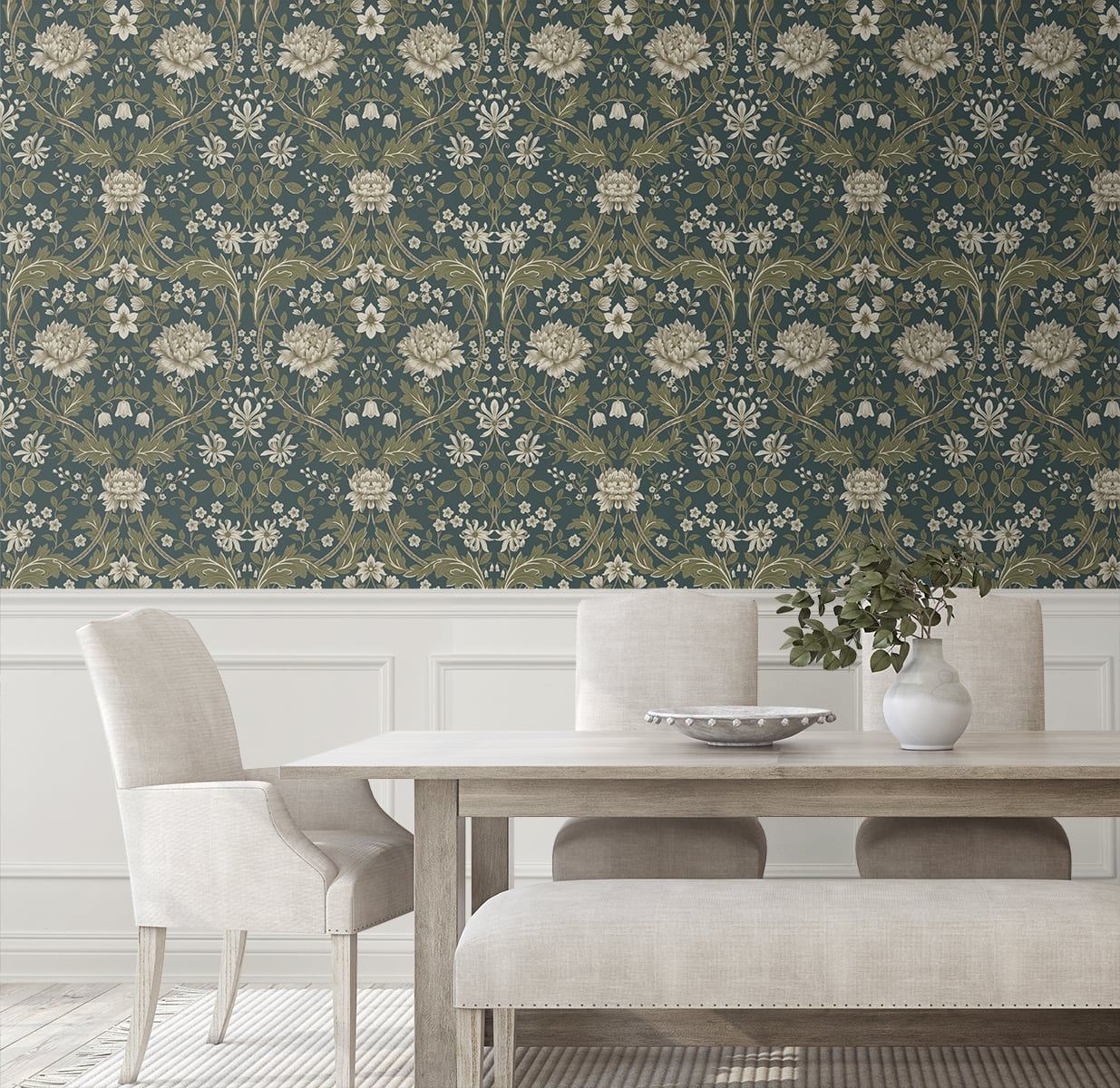Honeysuckle Trail Floral Premium Peel and Stick Removable Wallpaper