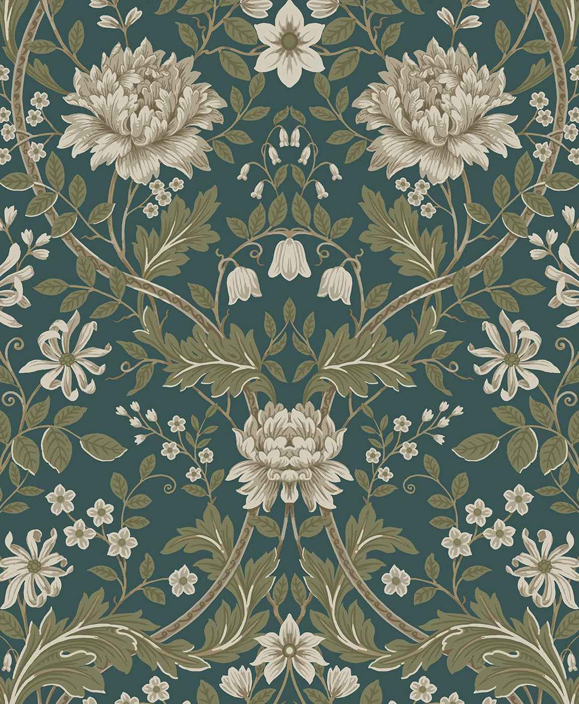 Honeysuckle Trail Floral Premium Peel and Stick Removable Wallpaper