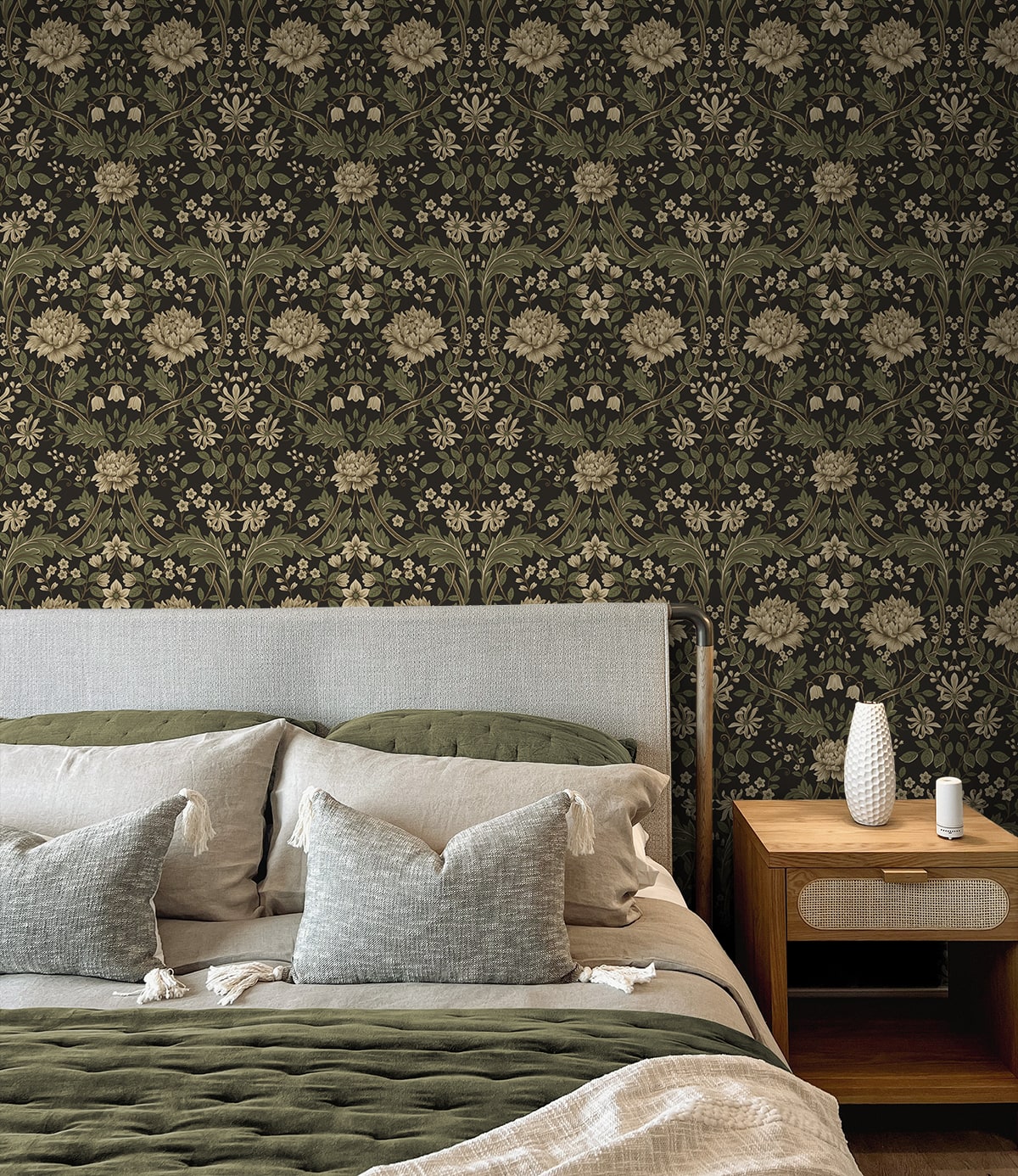 Honeysuckle Trail Floral Premium Peel and Stick Removable Wallpaper