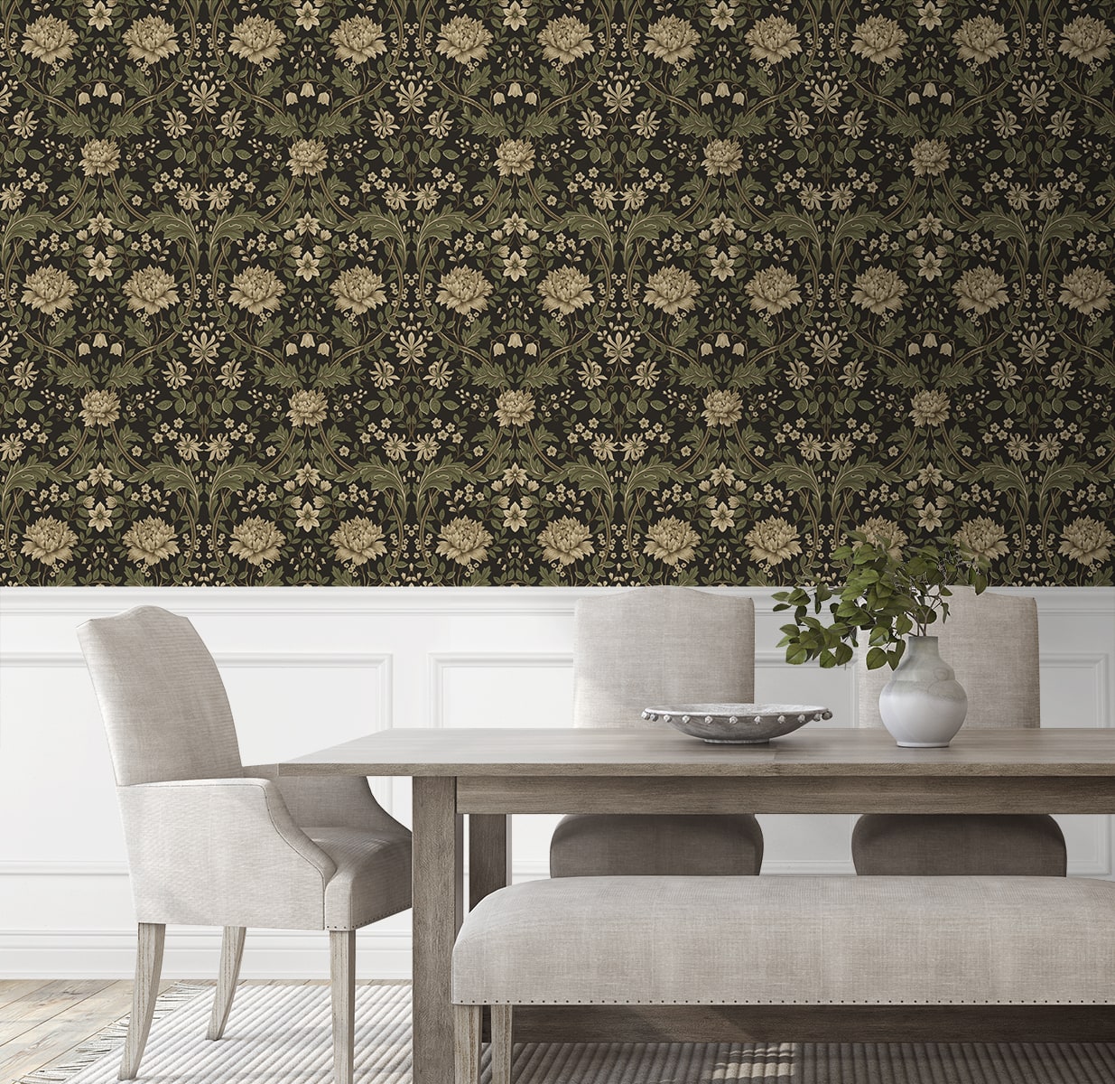 Honeysuckle Trail Floral Premium Peel and Stick Removable Wallpaper