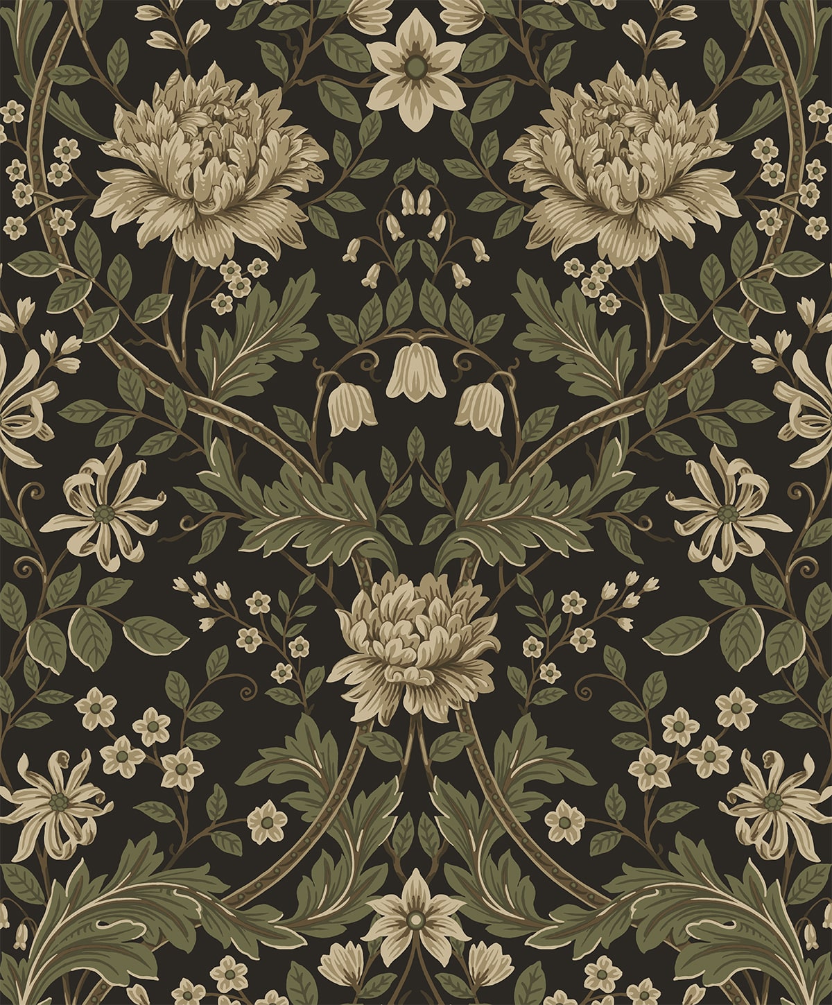Honeysuckle Trail Floral Premium Peel and Stick Removable Wallpaper