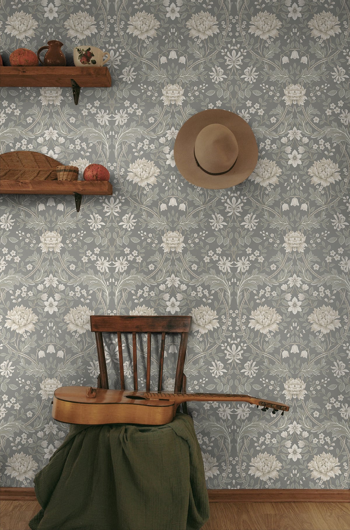 Honeysuckle Trail Floral Premium Peel and Stick Removable Wallpaper
