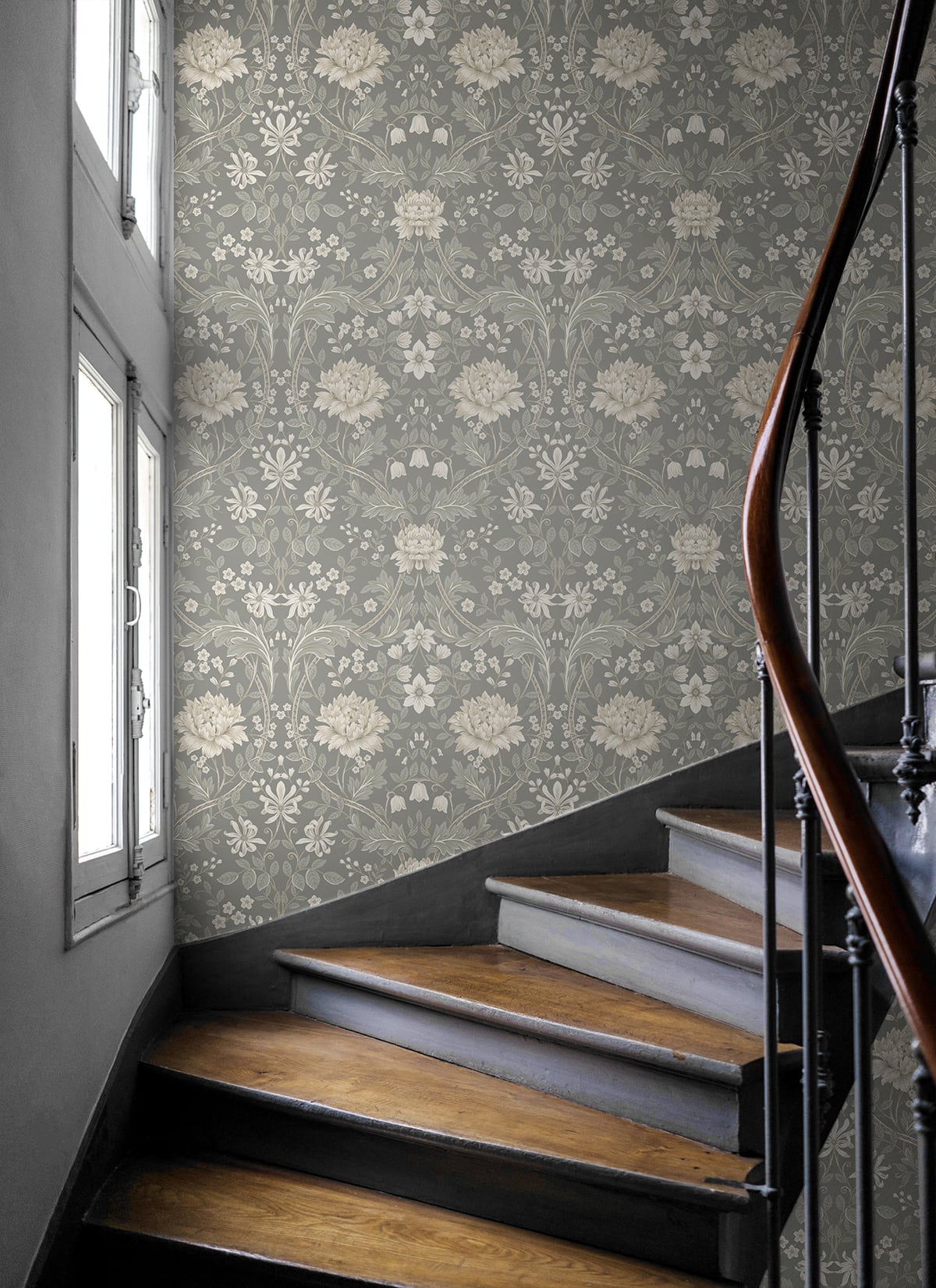 Honeysuckle Trail Floral Premium Peel and Stick Removable Wallpaper