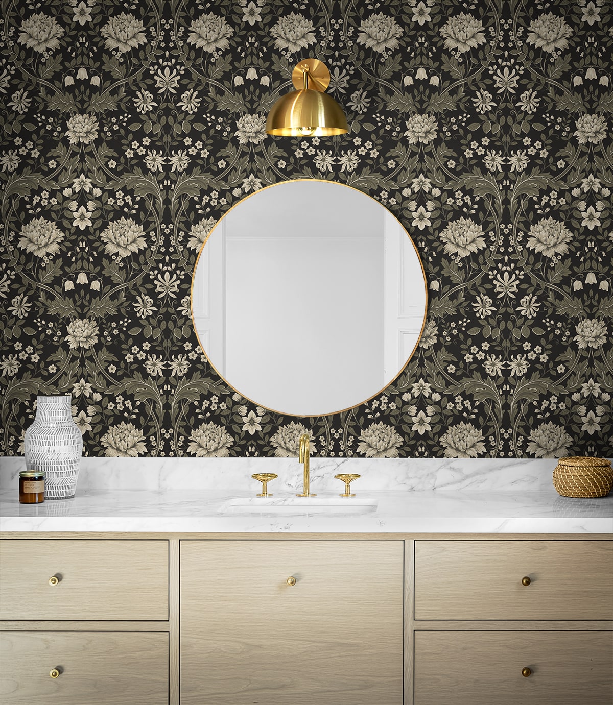 Honeysuckle Trail Floral Premium Peel and Stick Removable Wallpaper