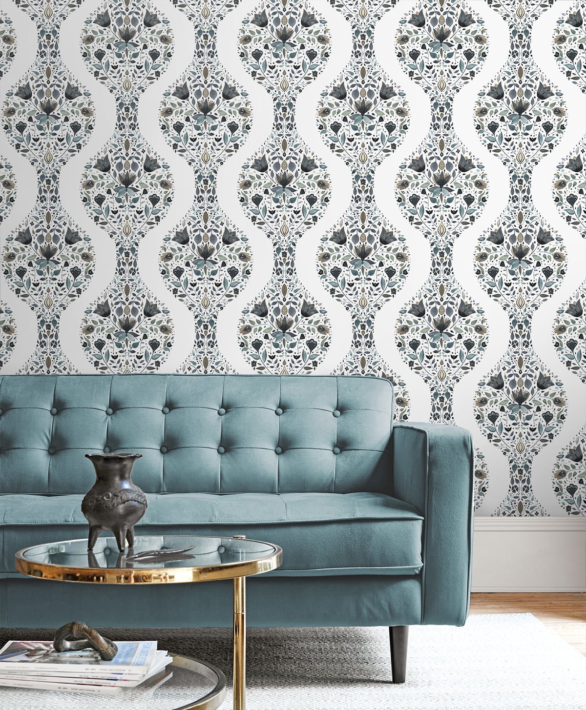 Floral Ogee Peel and Stick Removable Wallpaper
