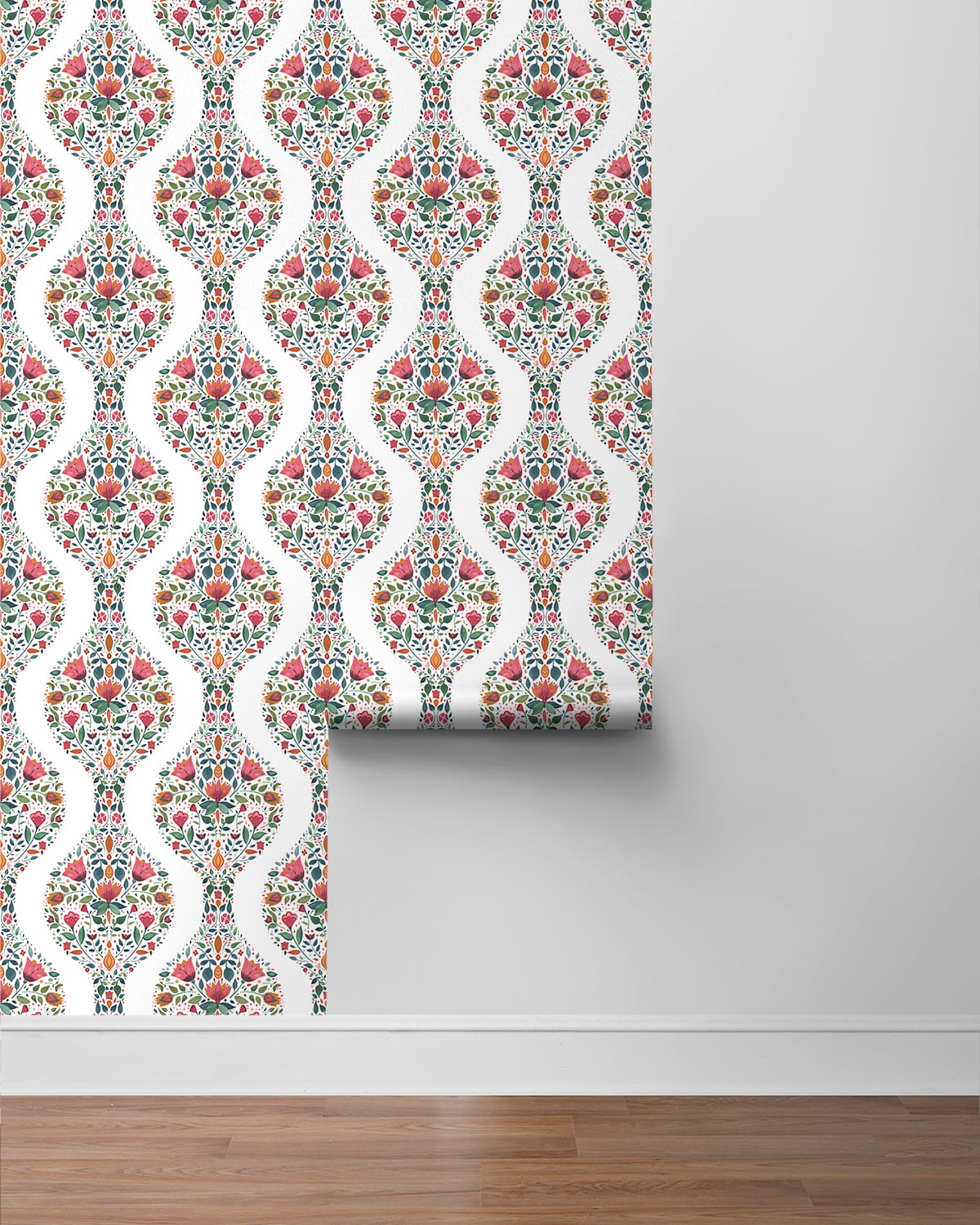 Floral Ogee Peel and Stick Removable Wallpaper