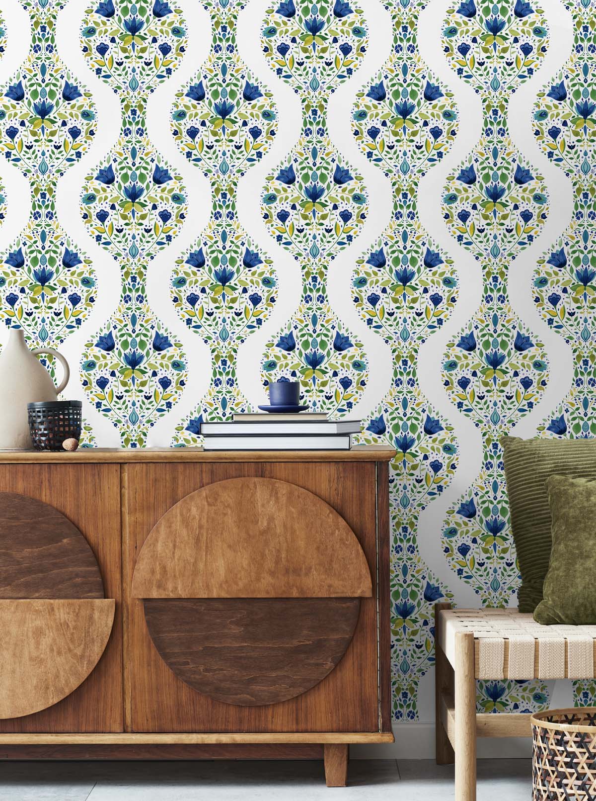 Floral Ogee Peel and Stick Removable Wallpaper