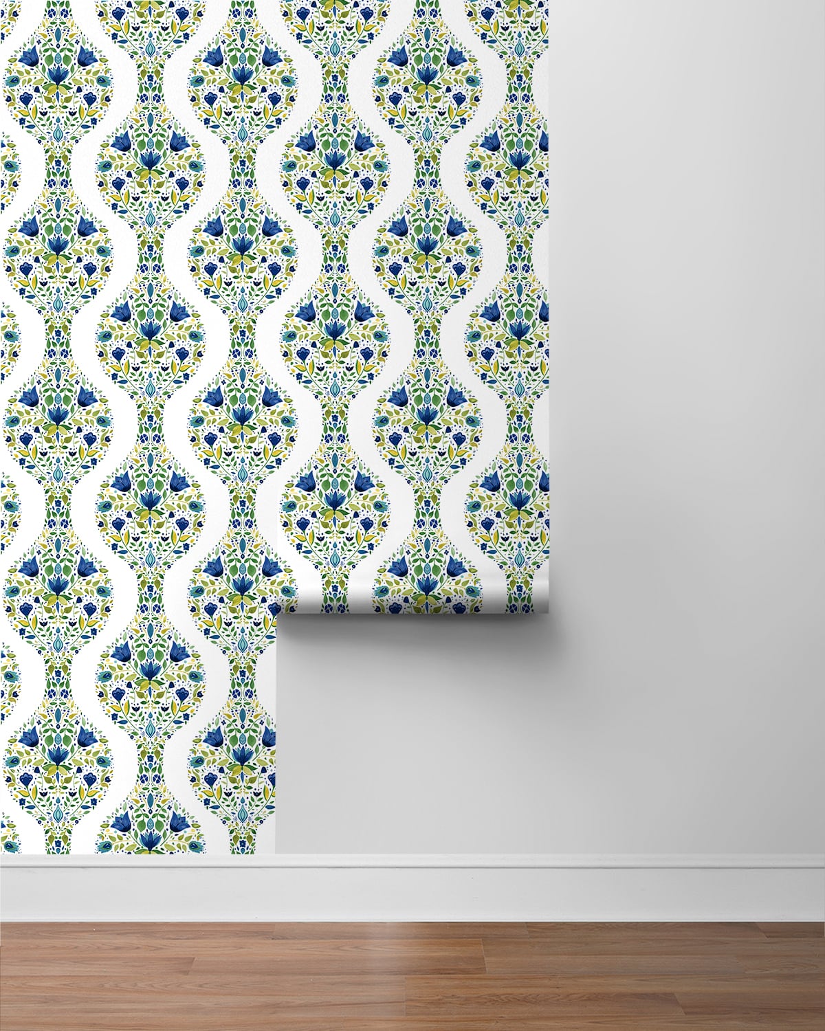 Floral Ogee Peel and Stick Removable Wallpaper