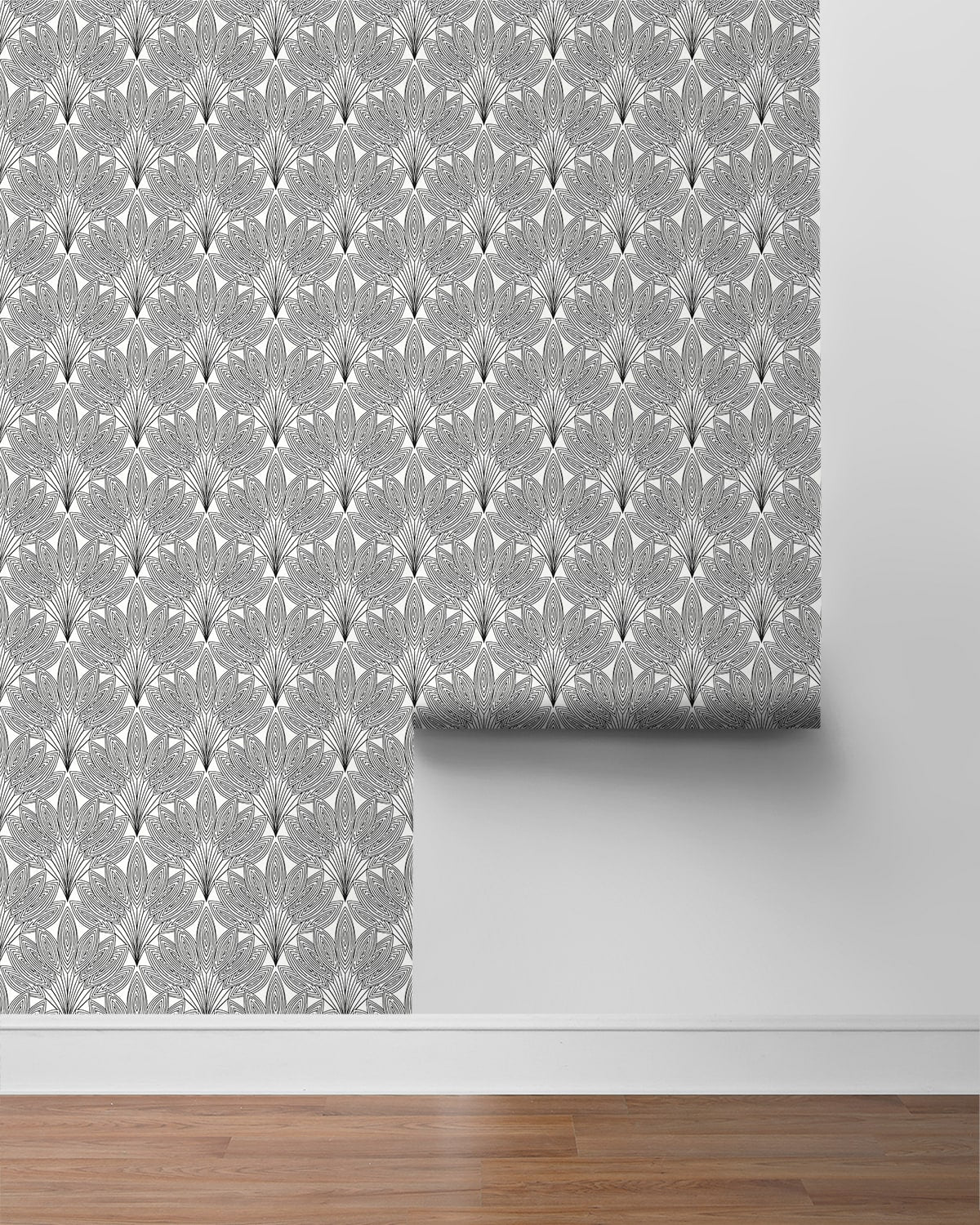 Peacock Leaves Premium Screen Printed Peel and Stick Removable Wallpaper