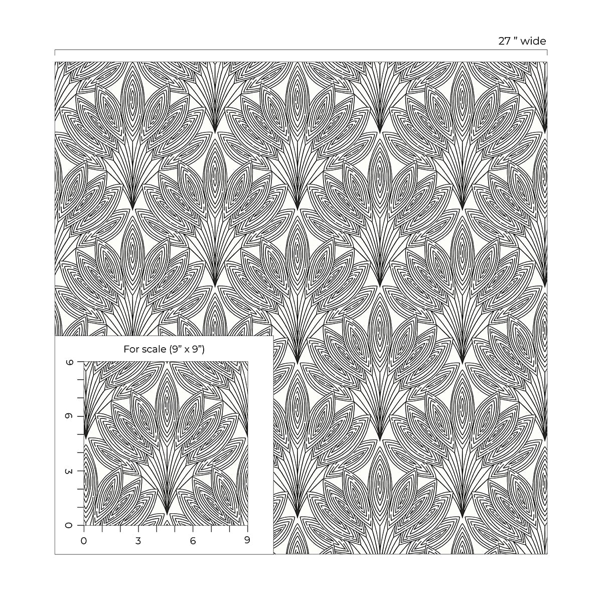 Peacock Leaves Premium Screen Printed Peel and Stick Removable Wallpaper