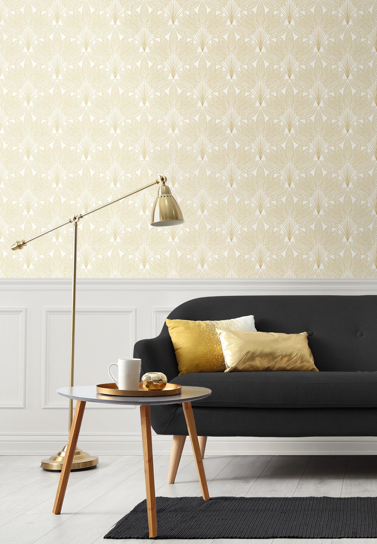 Peacock Leaves Premium Screen Printed Peel and Stick Removable Wallpaper