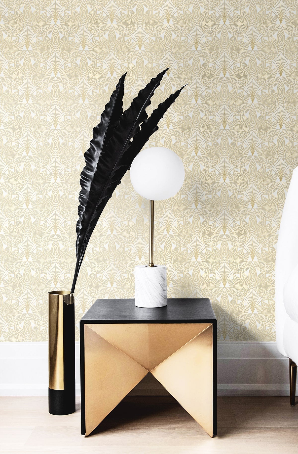 Peacock Leaves Premium Screen Printed Peel and Stick Removable Wallpaper
