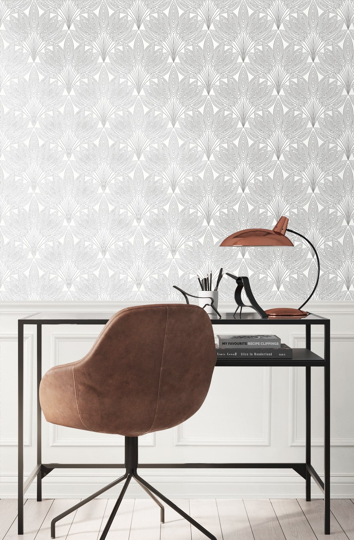 Peacock Leaves Premium Screen Printed Peel and Stick Removable Wallpaper