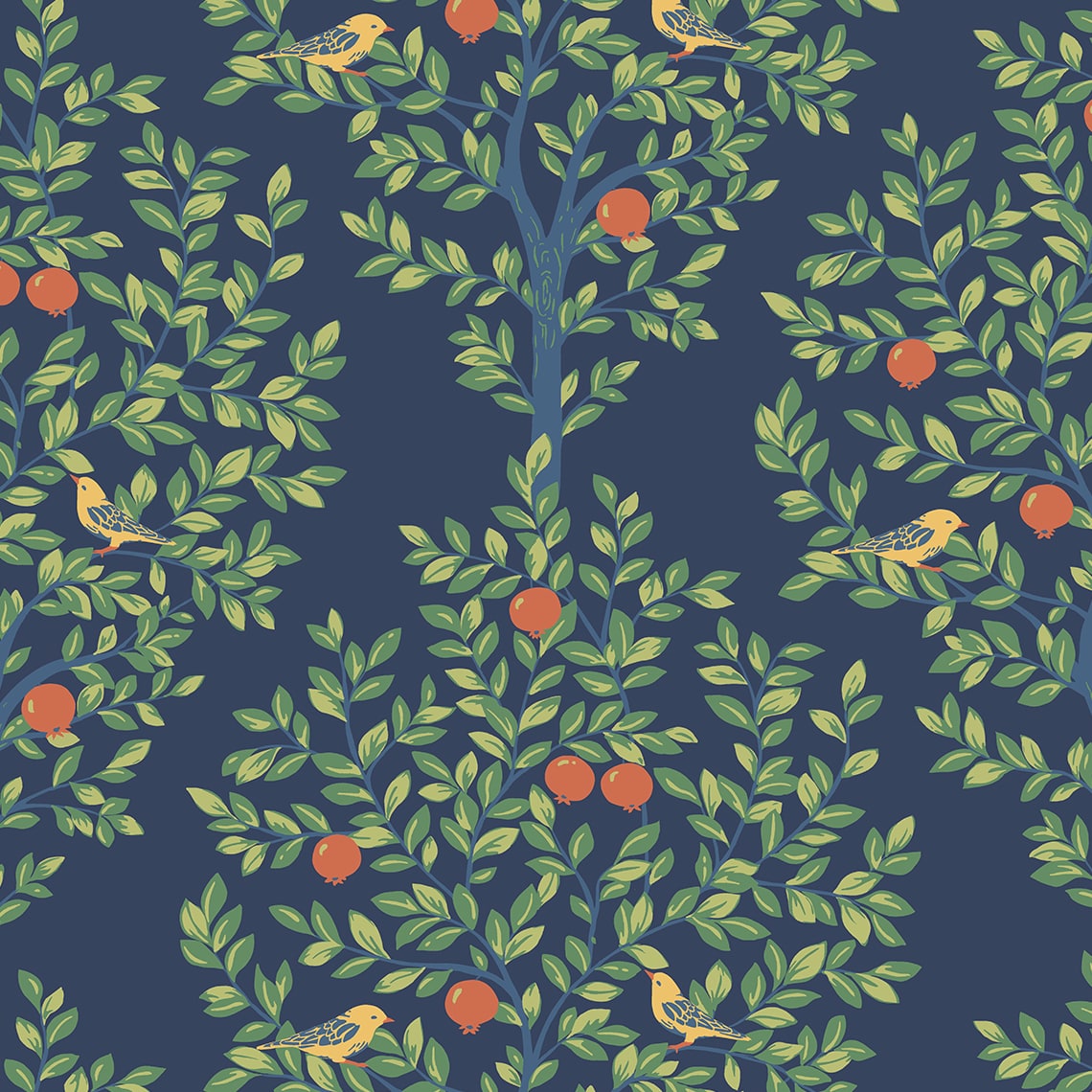 Fruit Tree Vintage Premium Peel and Stick Removable Wallpaper