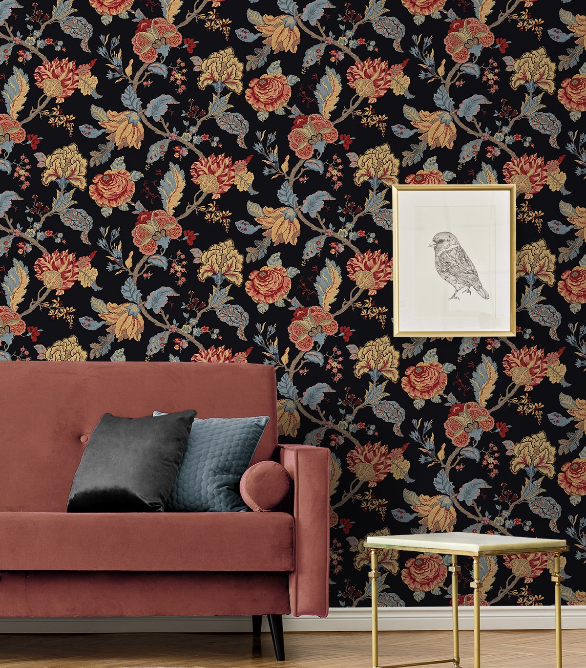 Kianna Jacobean Peel and Stick Removable Wallpaper