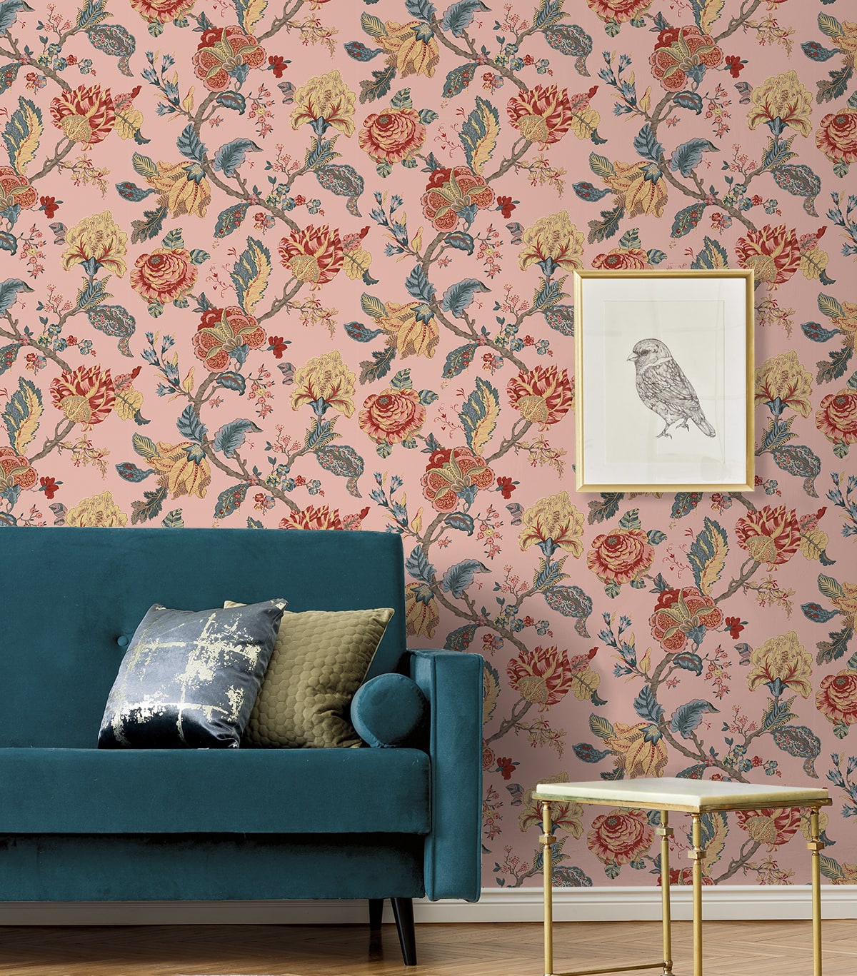 Kianna Jacobean Peel and Stick Removable Wallpaper