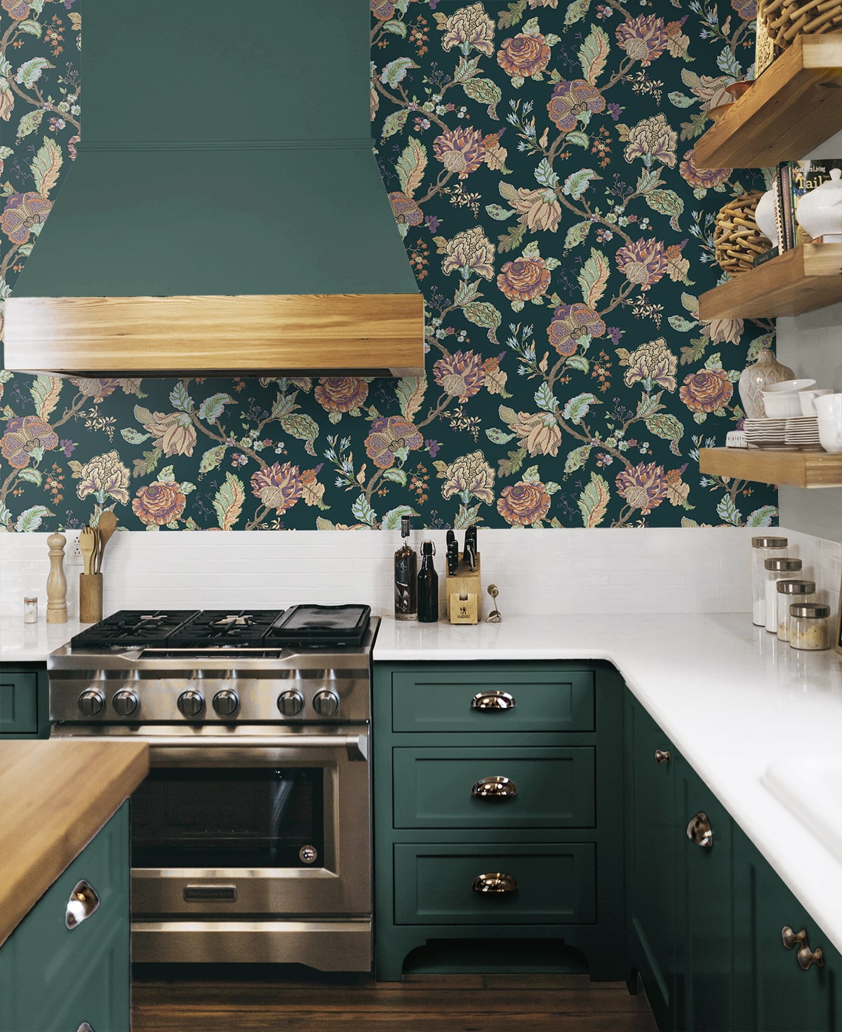 Kianna Jacobean Peel and Stick Removable Wallpaper