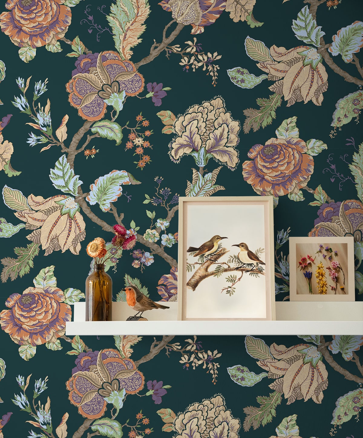 Kianna Jacobean Peel and Stick Removable Wallpaper