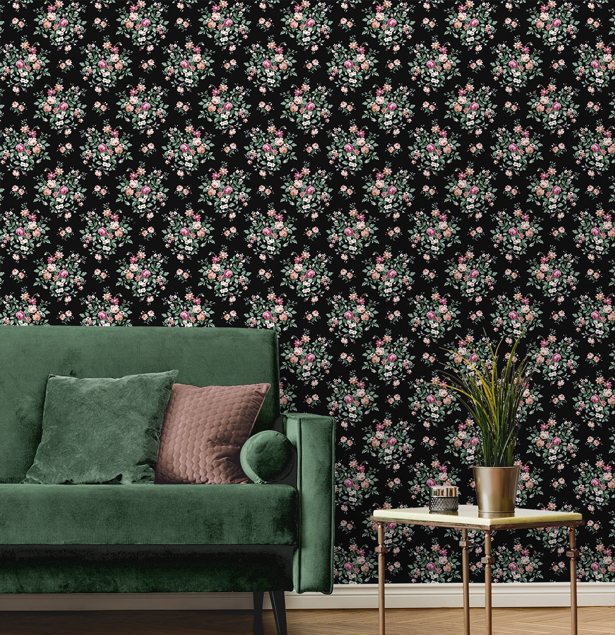 Floral Bunches Peel and Stick Removable Wallpaper