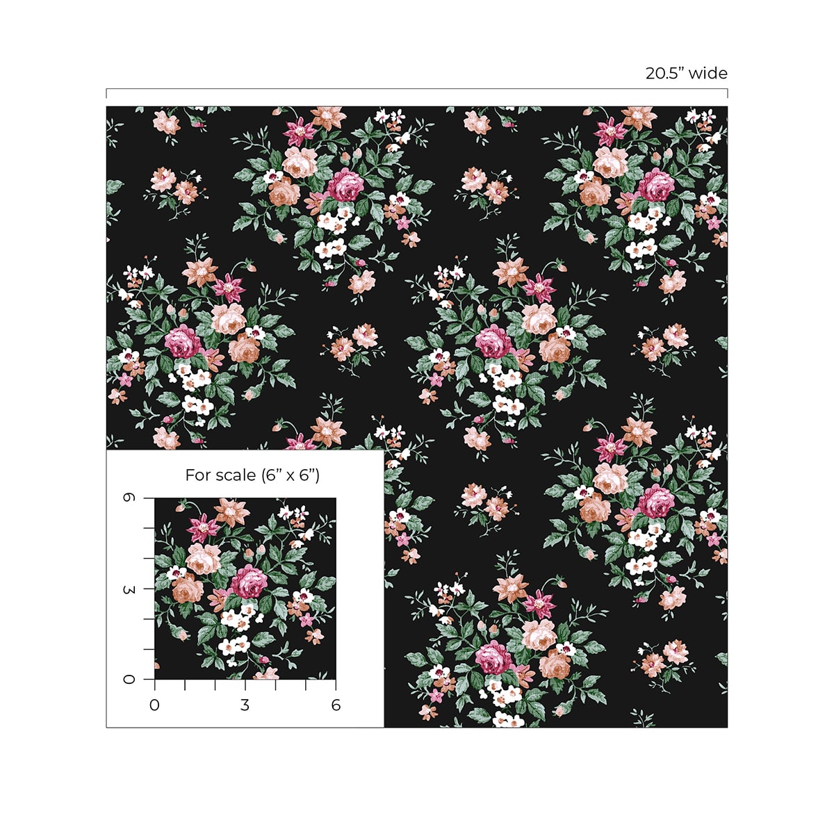 Floral Bunches Peel and Stick Removable Wallpaper