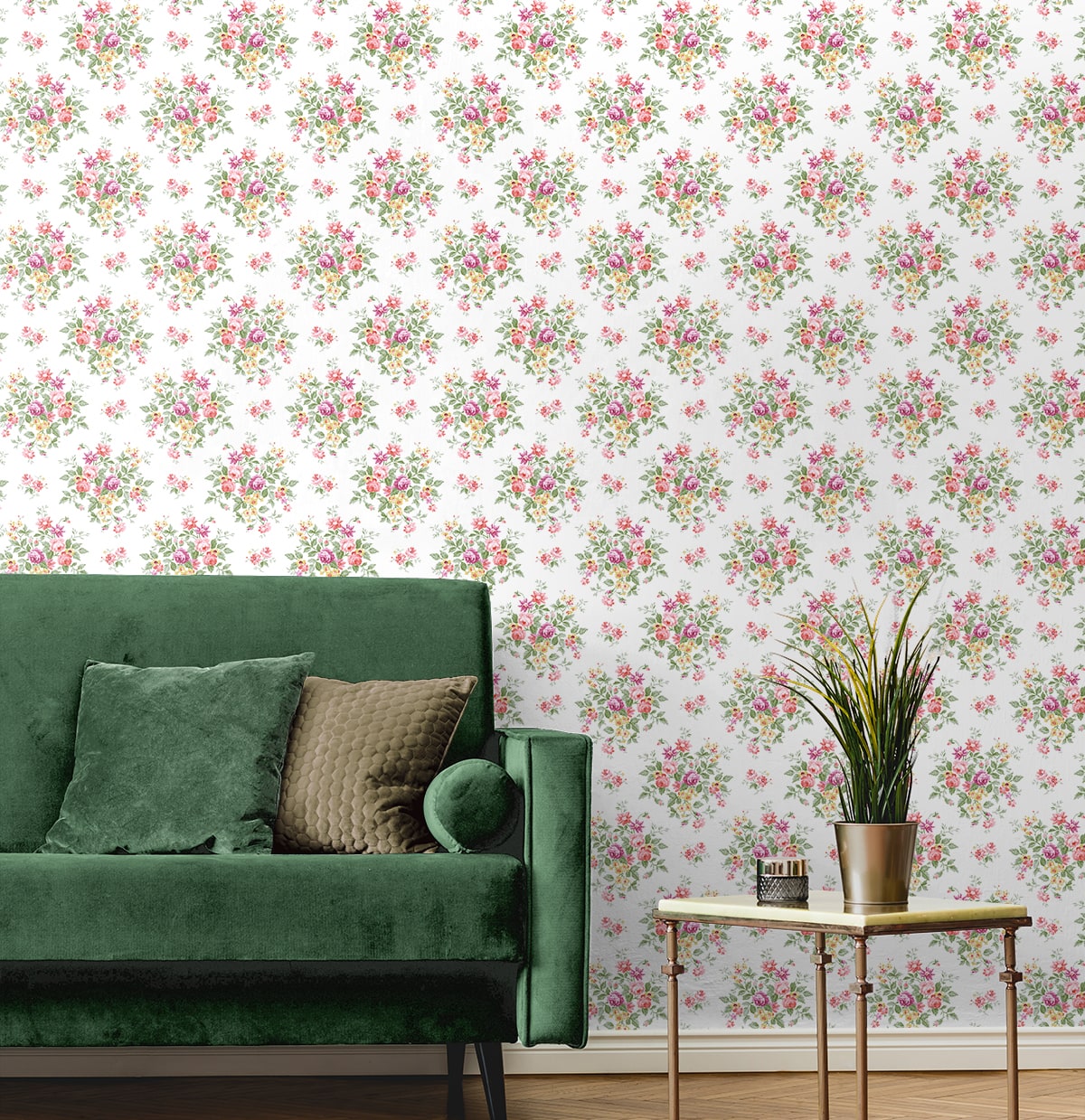 Floral Bunches Peel and Stick Removable Wallpaper