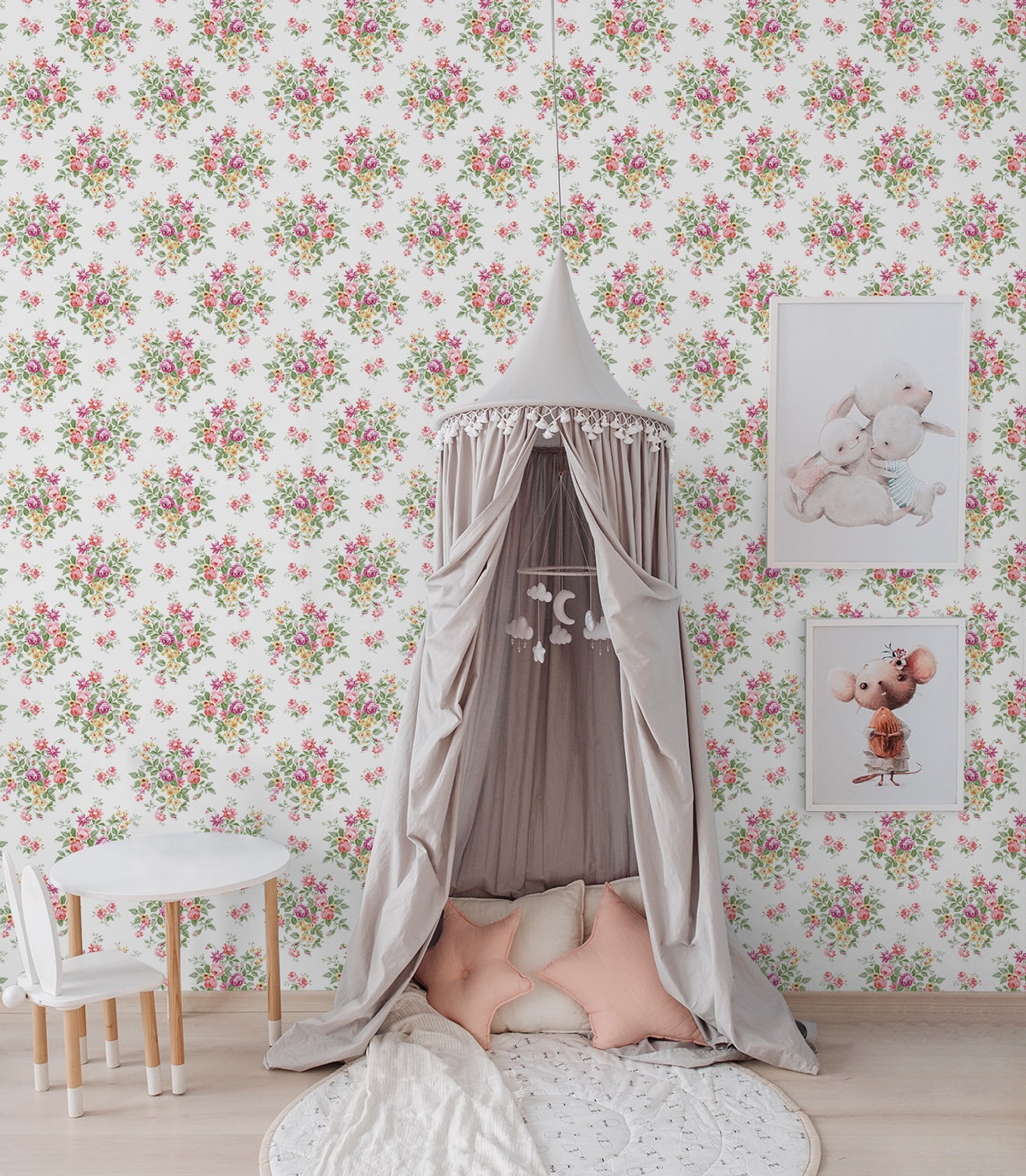 Floral Bunches Peel and Stick Removable Wallpaper