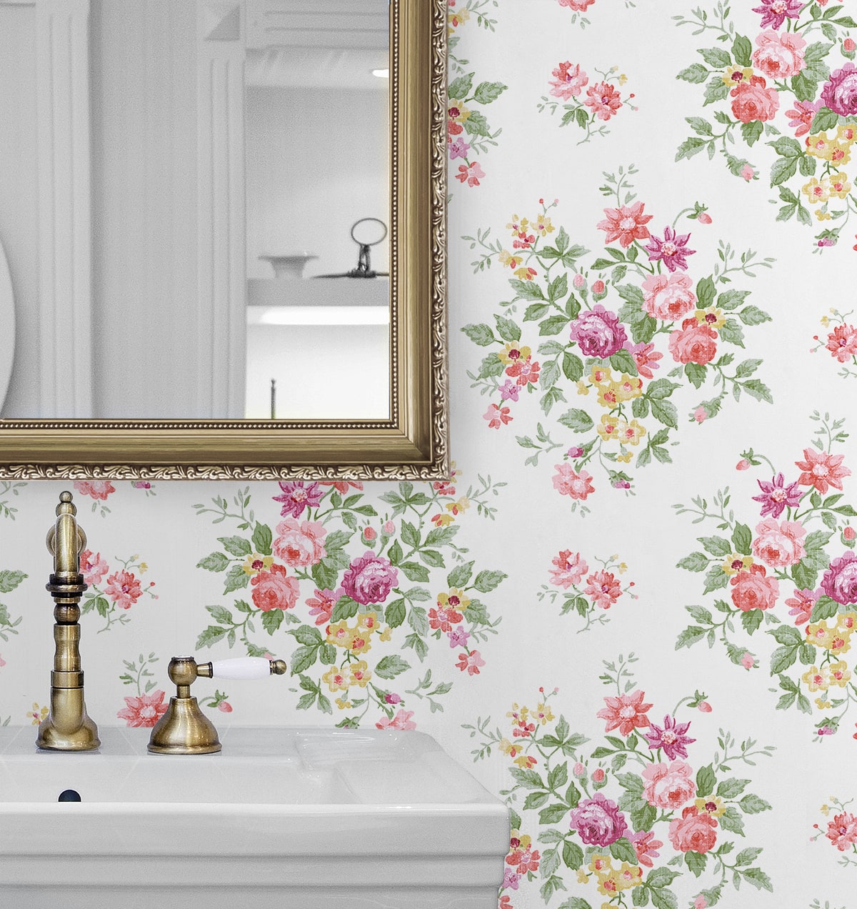 Floral Bunches Peel and Stick Removable Wallpaper