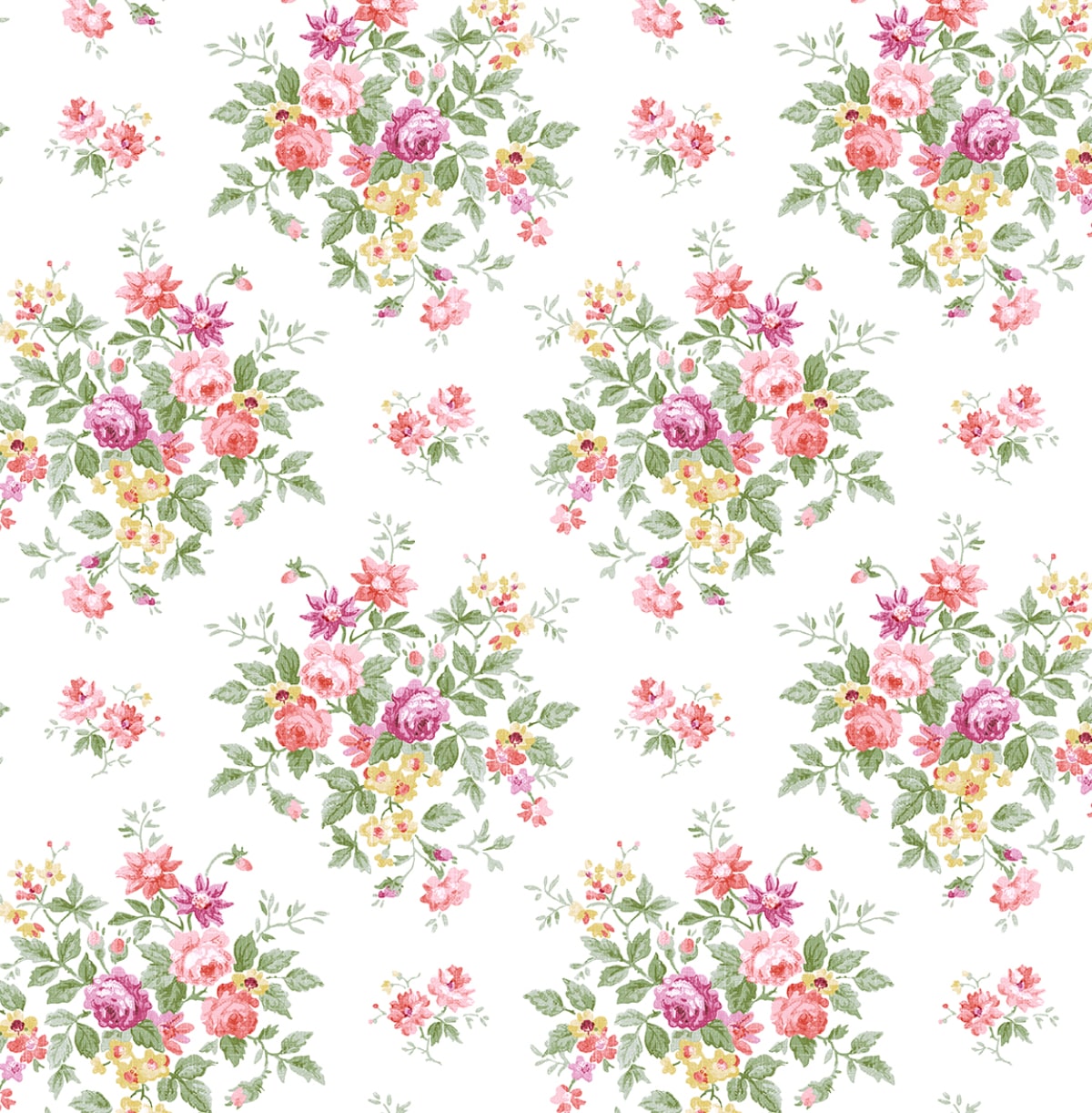 Floral Bunches Peel and Stick Removable Wallpaper