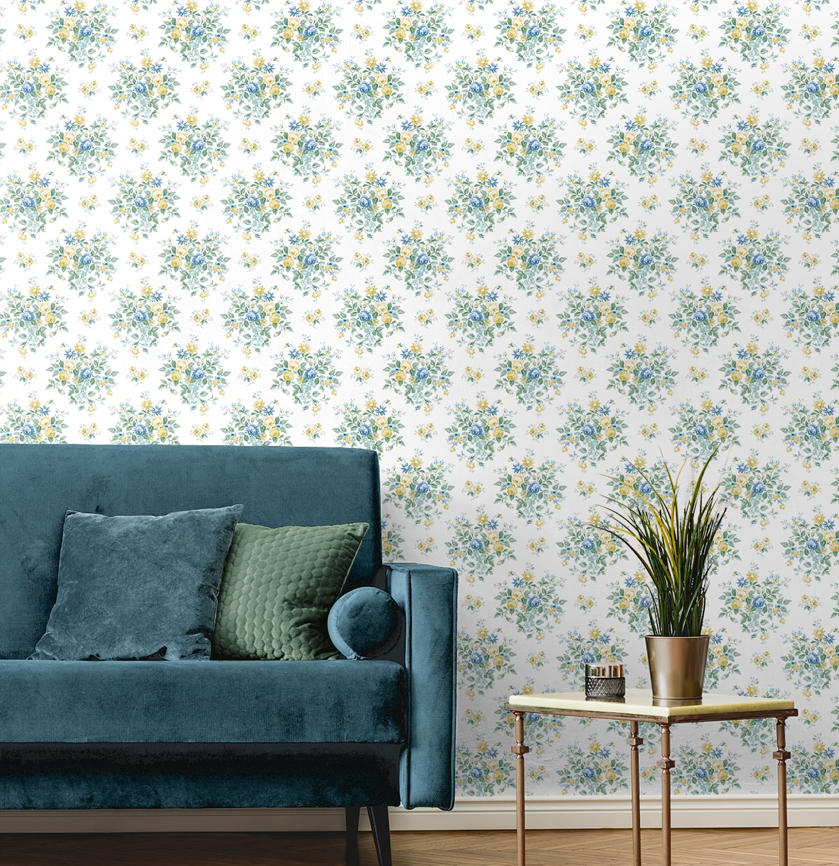 Floral Bunches Peel and Stick Removable Wallpaper