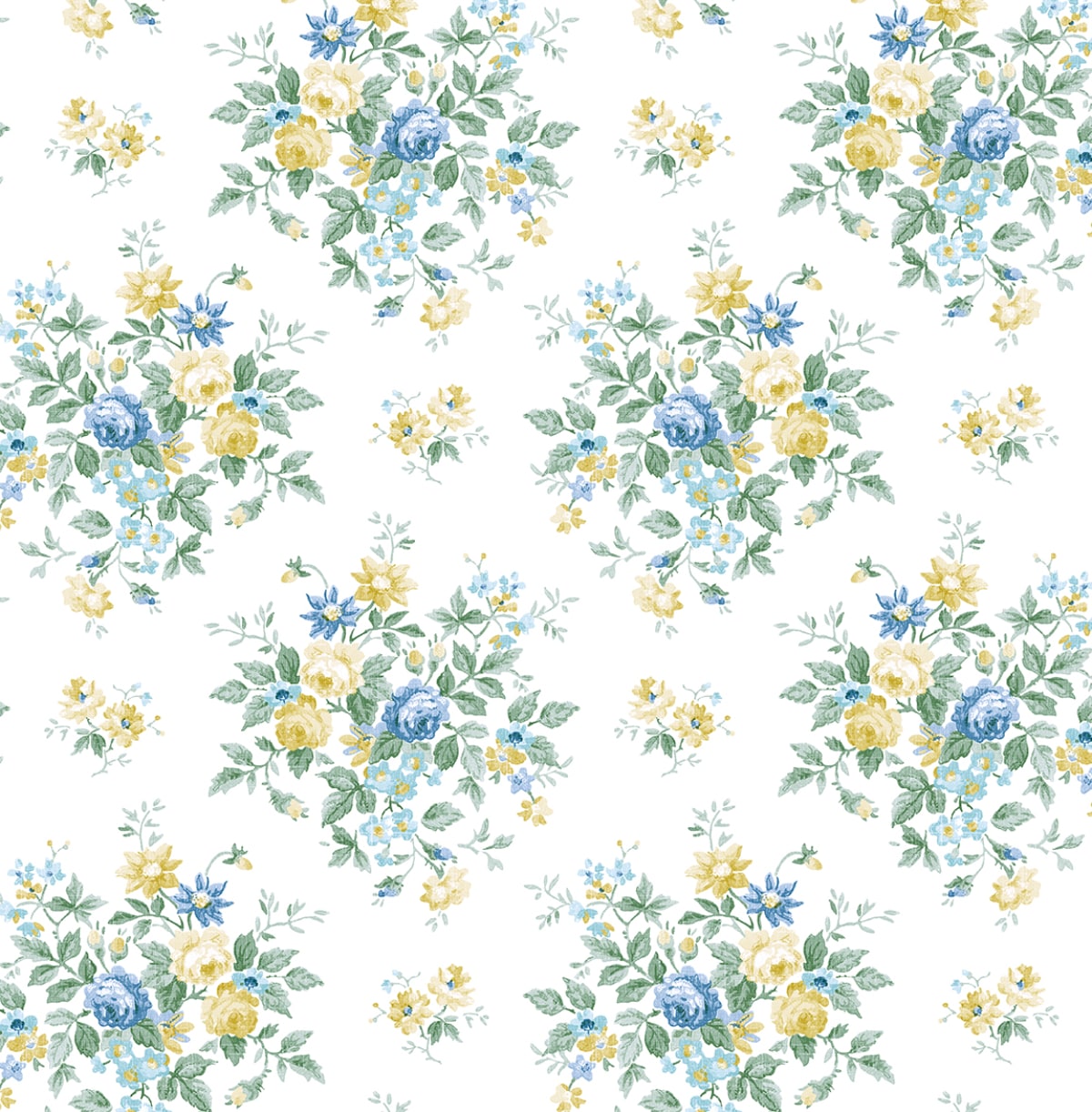 Floral Bunches Peel and Stick Removable Wallpaper