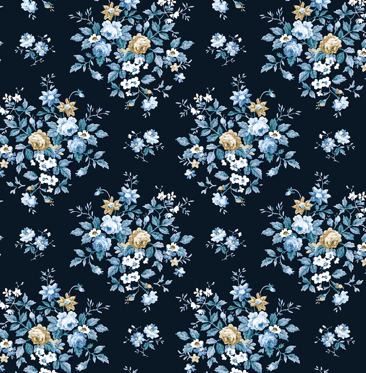 Floral Bunches Peel and Stick Removable Wallpaper