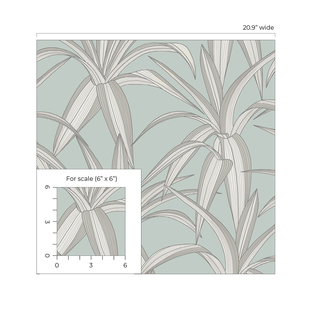 Tossed Cradle Plant Premium Peel and Stick Removable Wallpaper