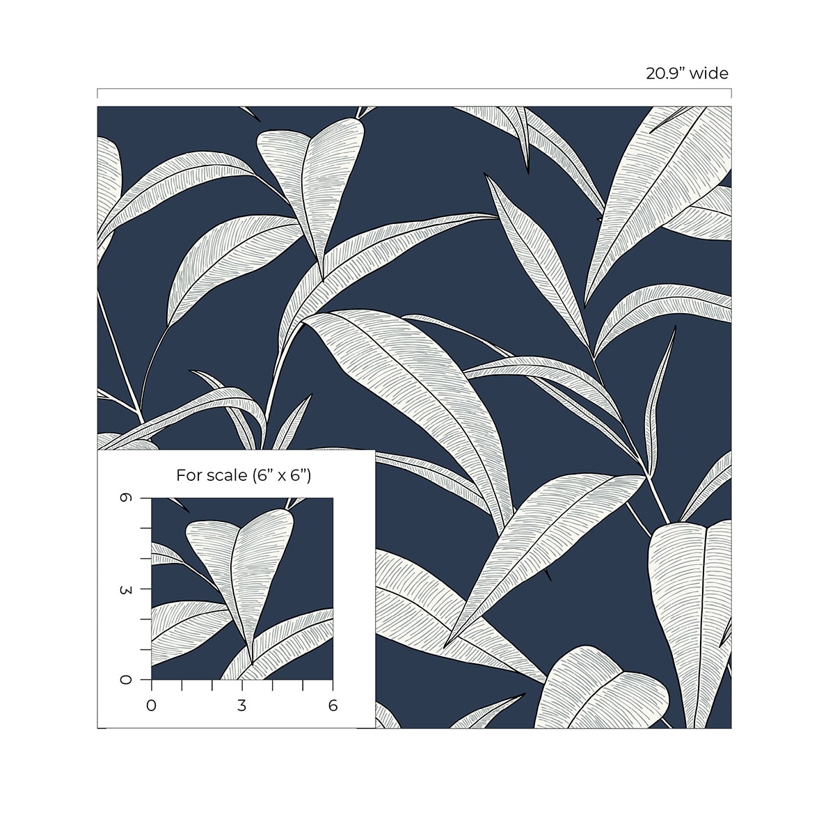 Pinstripe Leaf Trail Premium Peel and Stick Removable Wallpaper