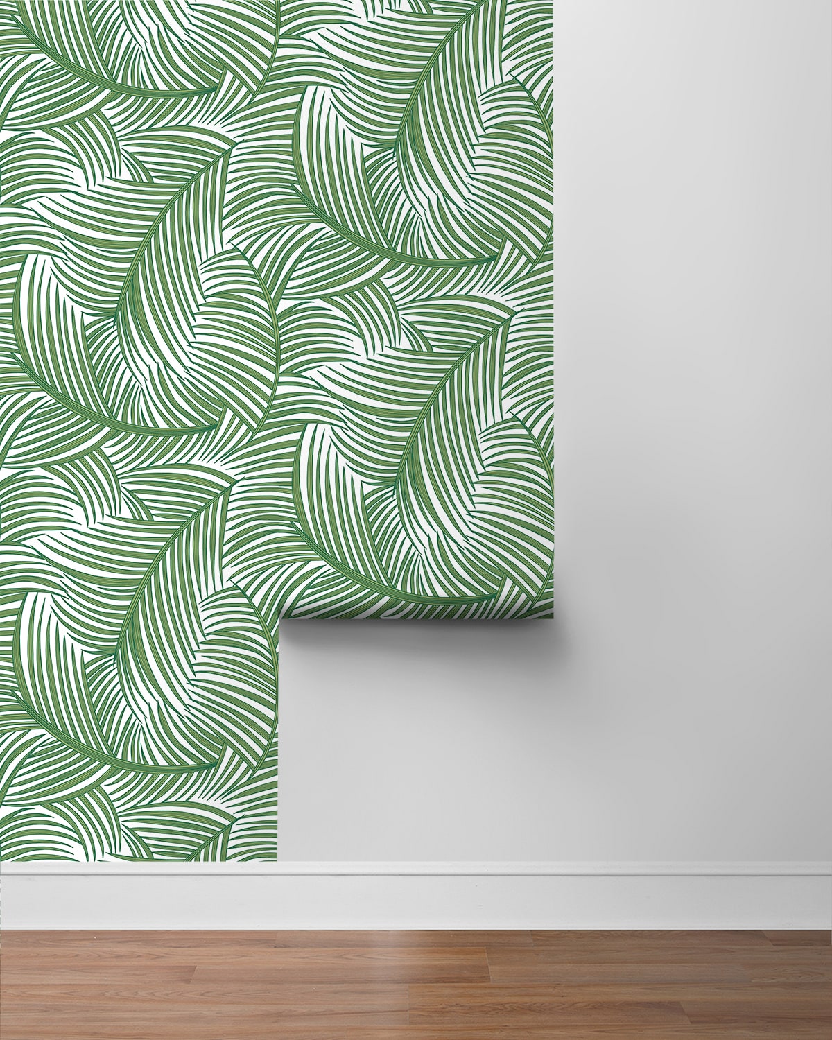 Tossed Palm Fronds Premium Peel and Stick Removable Wallpaper