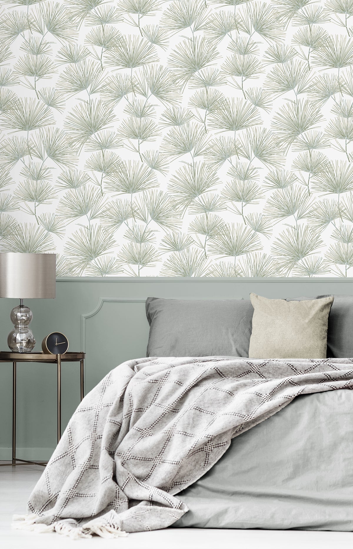 Pine Needles Botanical Premium Peel and Stick Removable Wallpaper