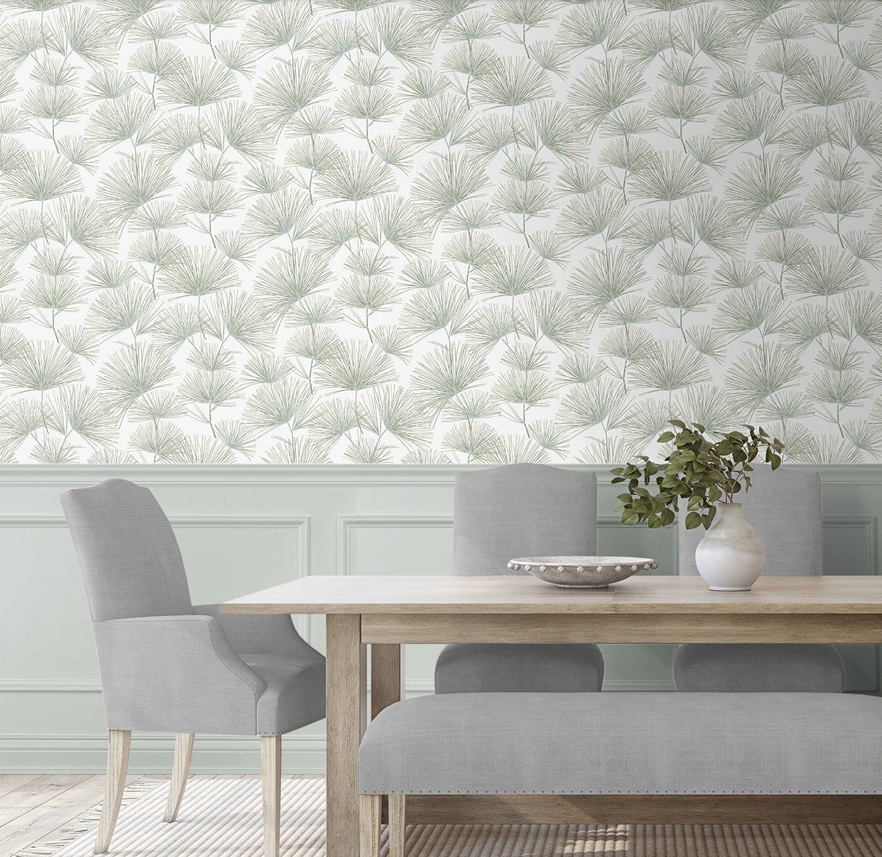 Pine Needles Botanical Premium Peel and Stick Removable Wallpaper