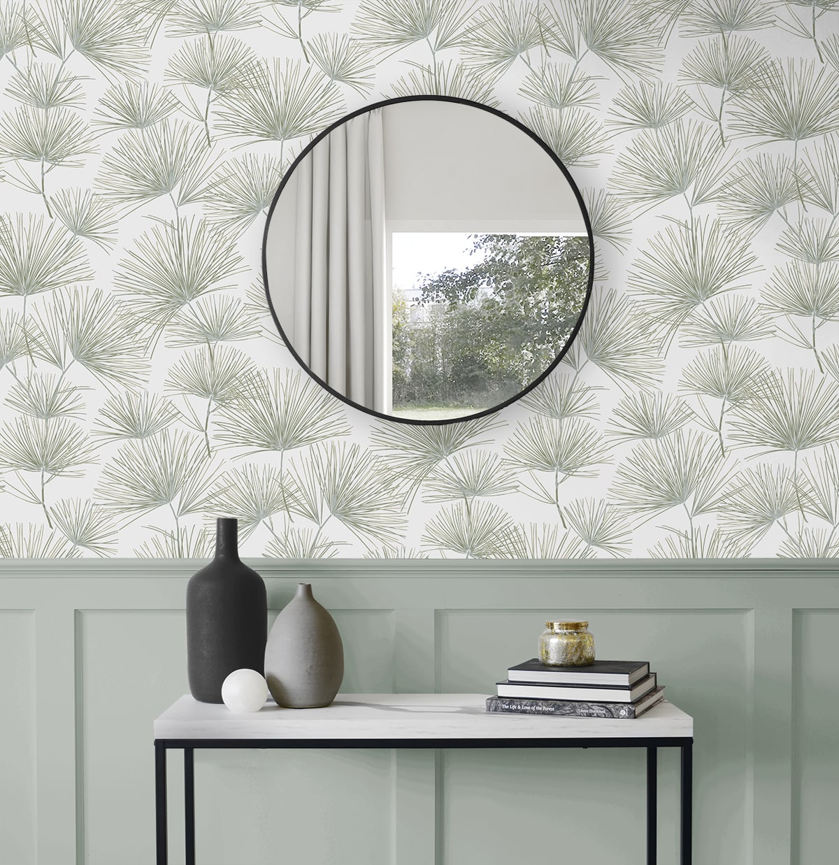 Pine Needles Botanical Premium Peel and Stick Removable Wallpaper
