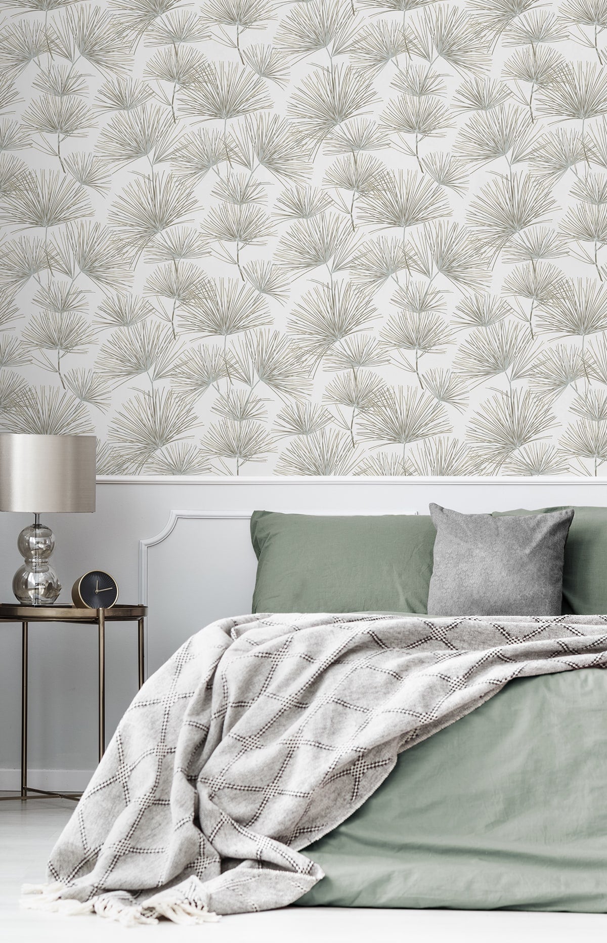 Pine Needles Botanical Premium Peel and Stick Removable Wallpaper